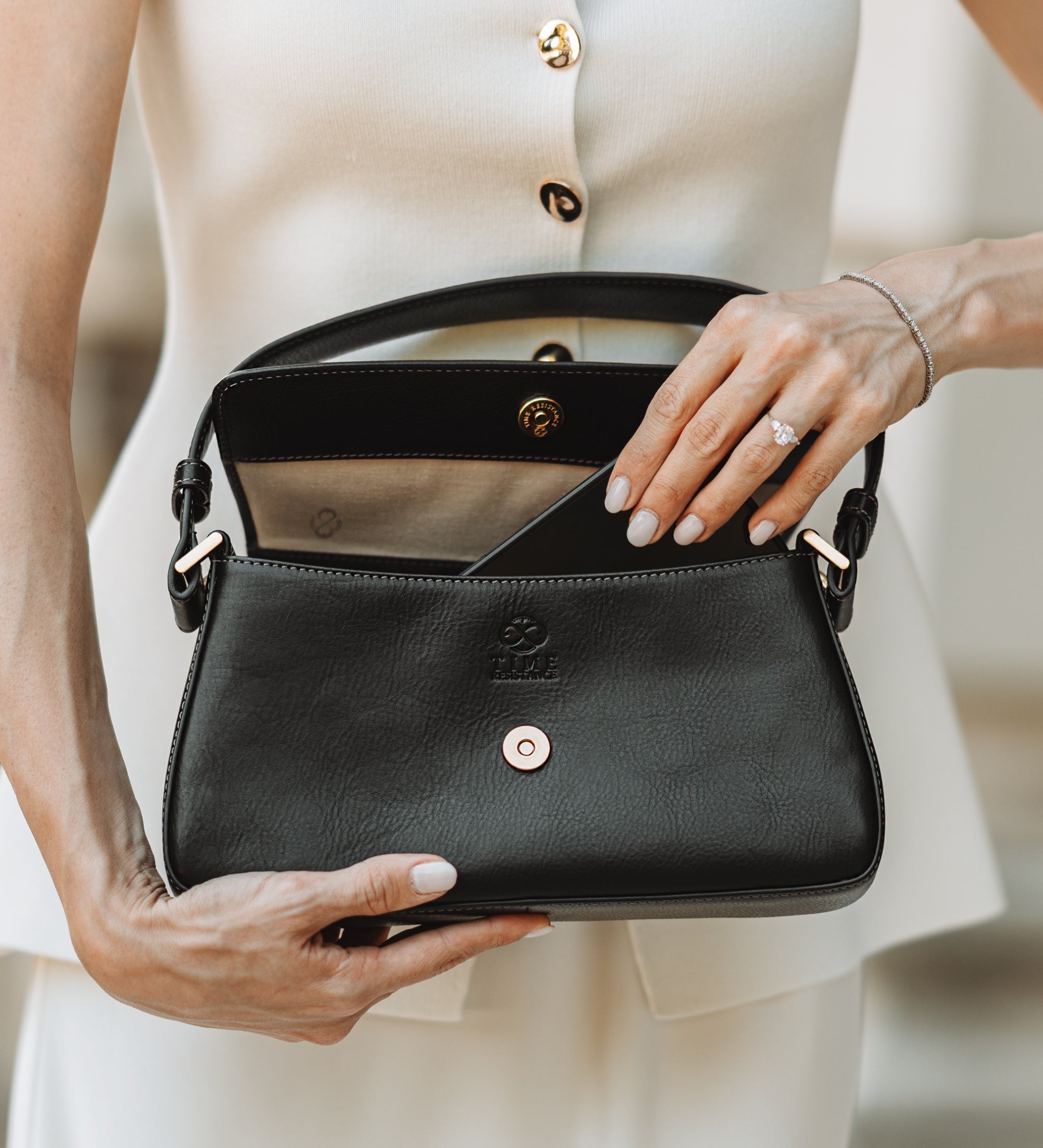 Borsa baguette in pelle donna - Bright Lights, Big City