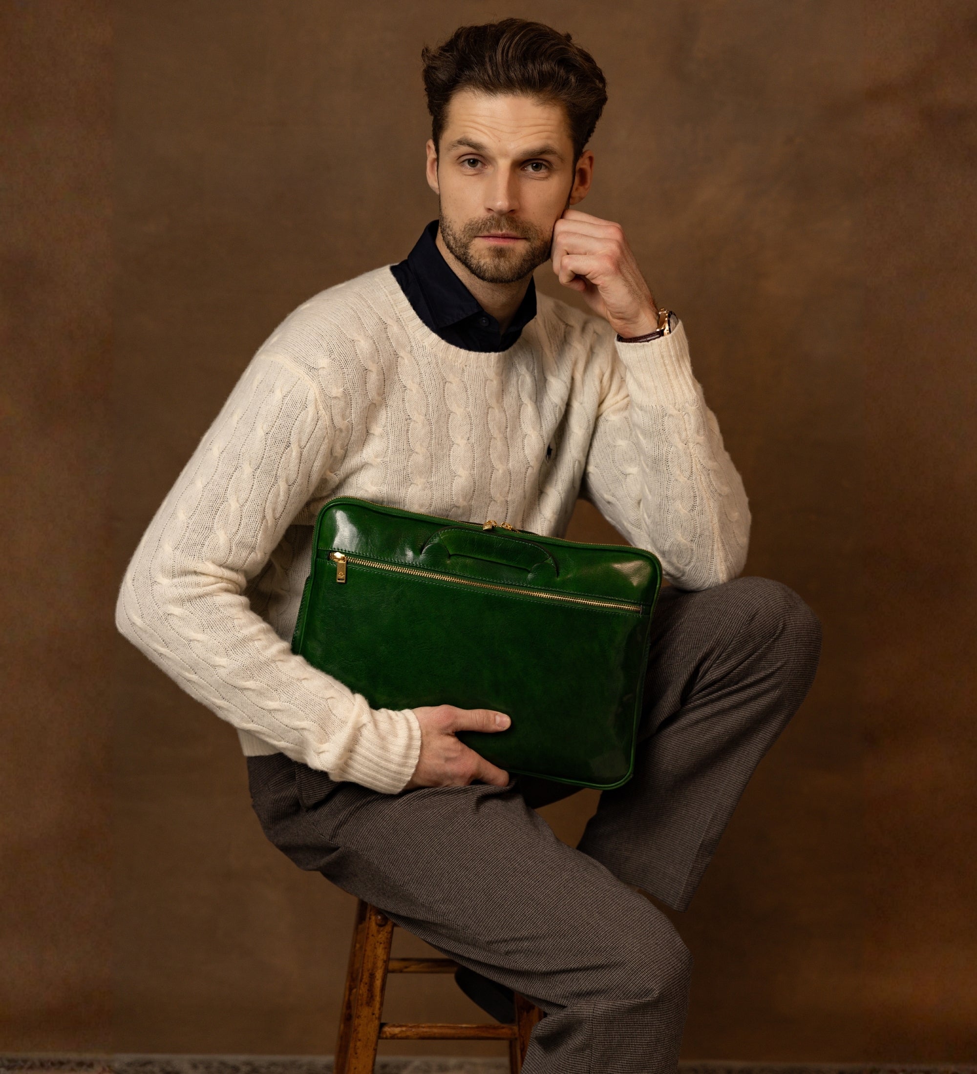 Cartella porta PC in pelle - Brave New World