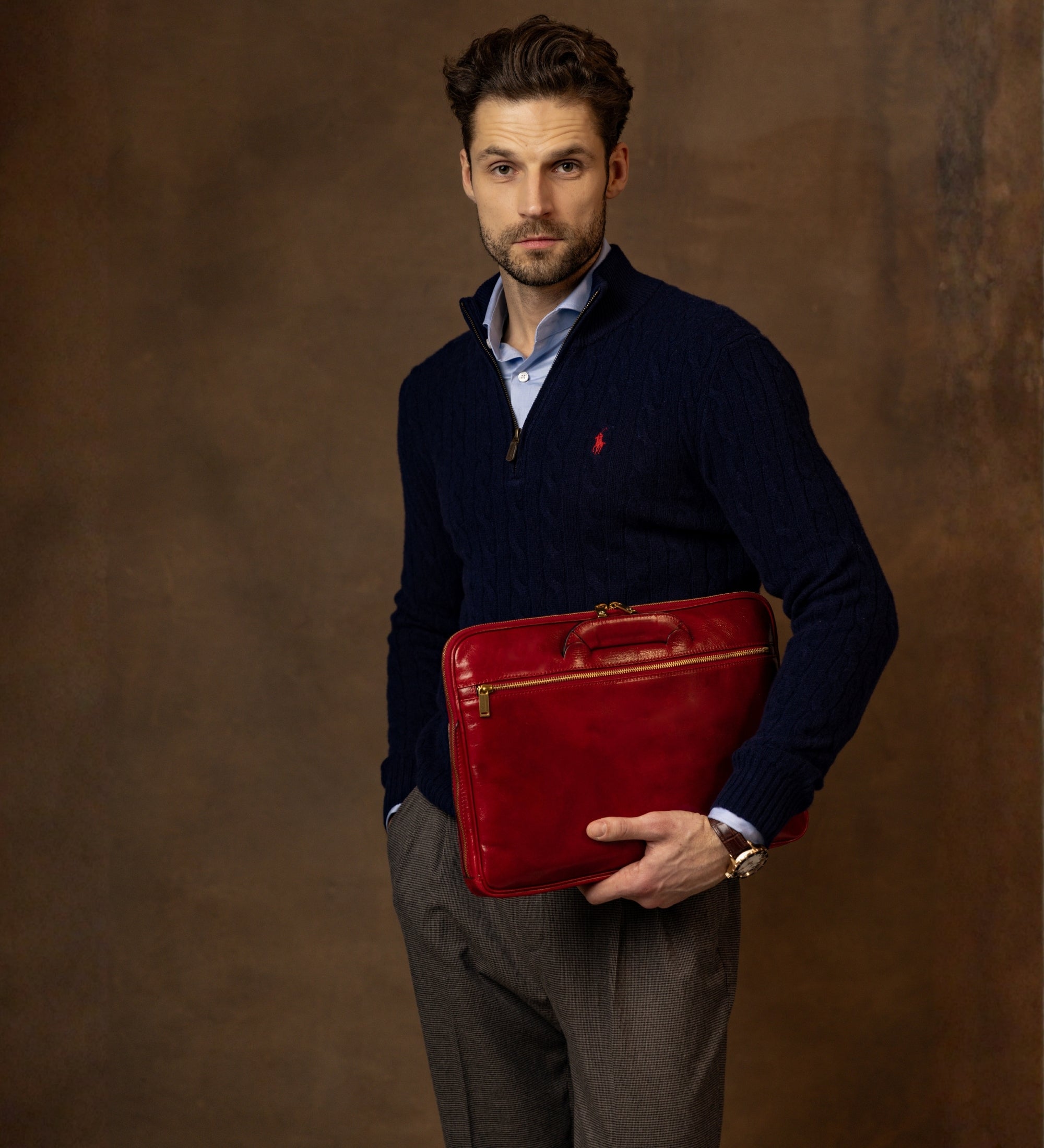 Cartella porta PC in pelle - Brave New World