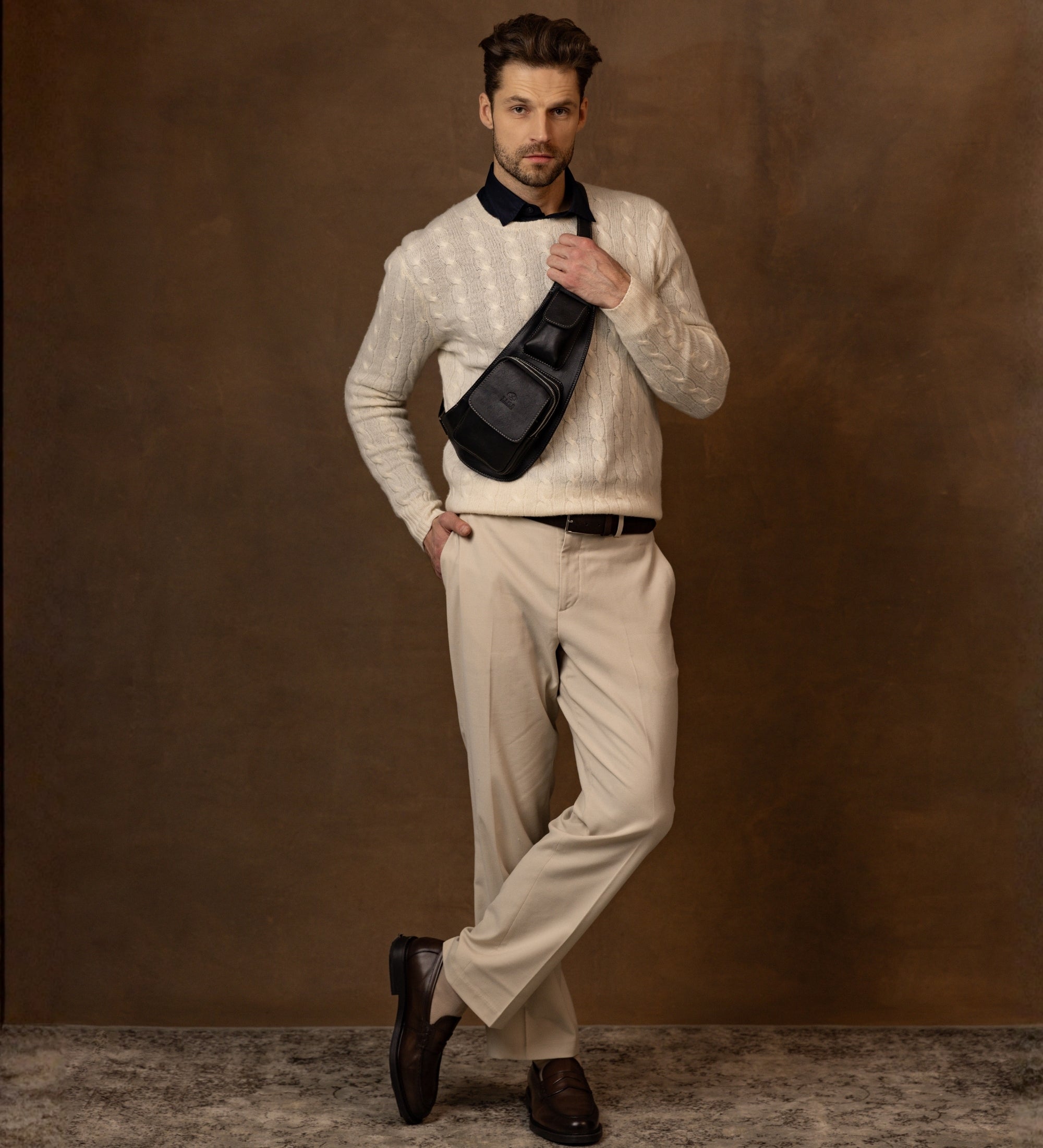 Borsa monospalla a tracolla in pelle - The Monk