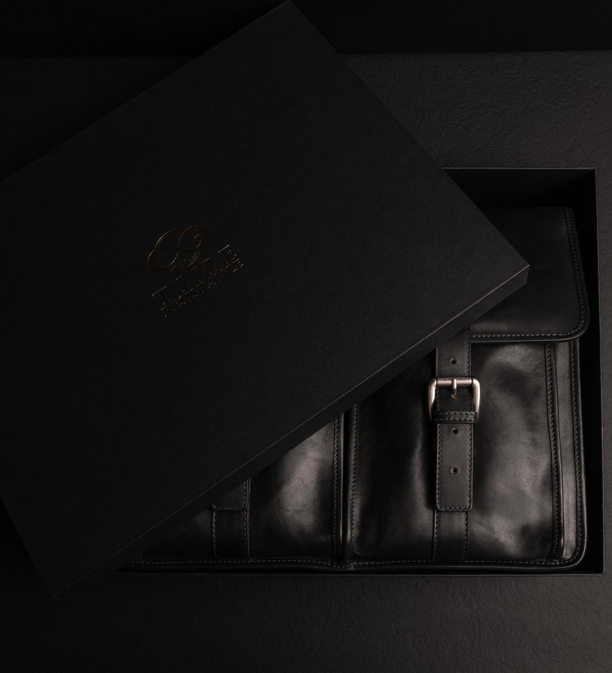 Borsa da lavoro a cartella con tracolla in pelle - The Time Machine