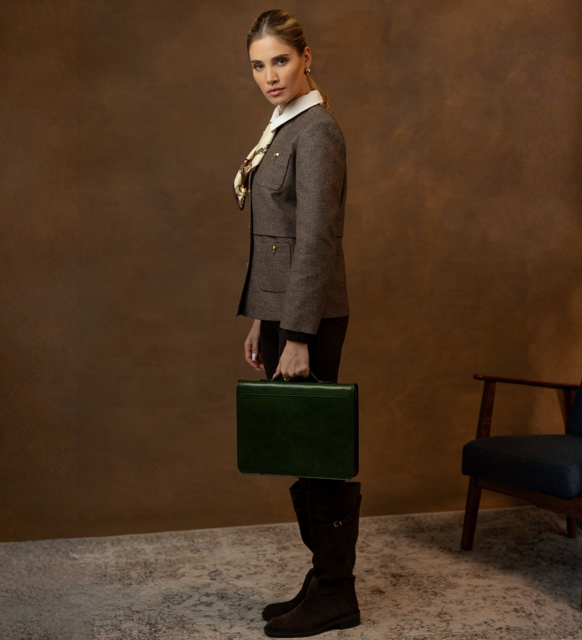 Portadocumenti in pelle con raccoglitore donna - Joy in the Morning