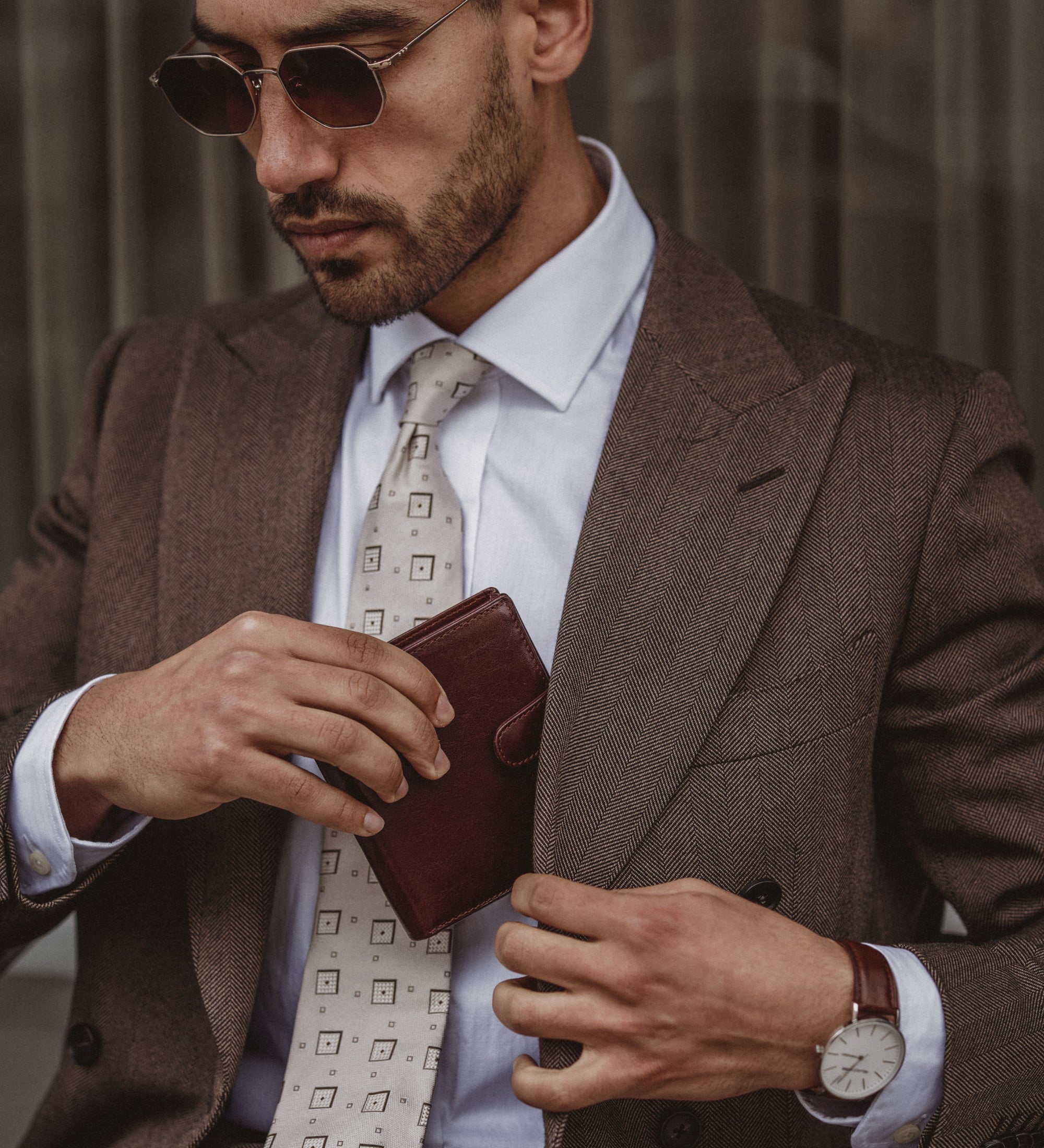 Portafoglio in pelle con chiusura a scatto - Ironweed