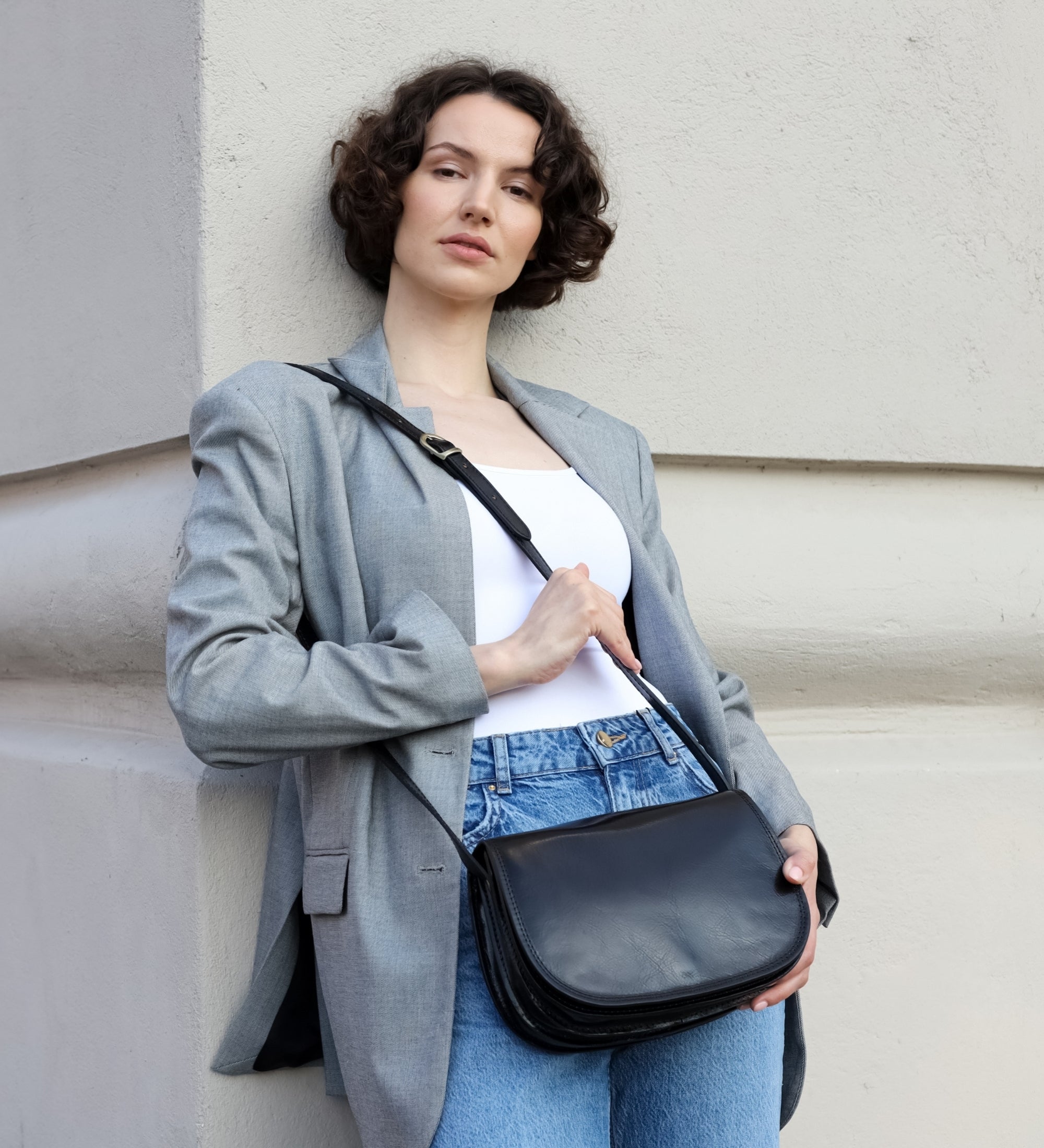 Borsa a tracolla in pelle modello saddle donna - Moonfleet