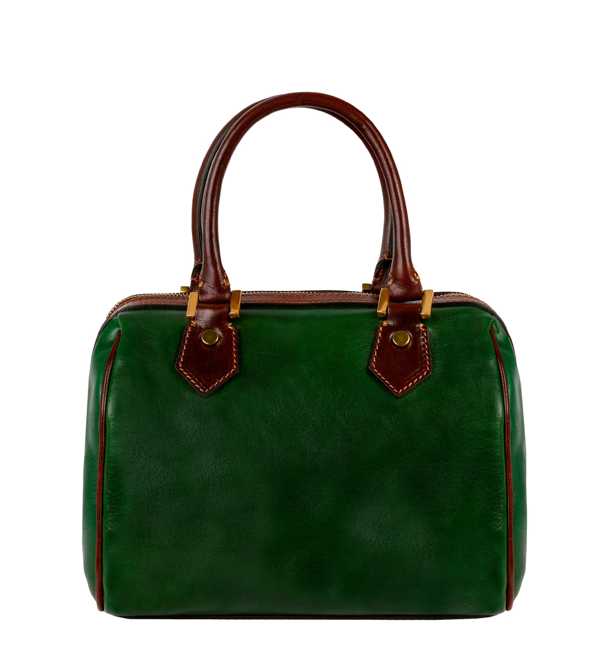Bauletto Little Dorrit verde, vista a tre quarti su sfondo bianco