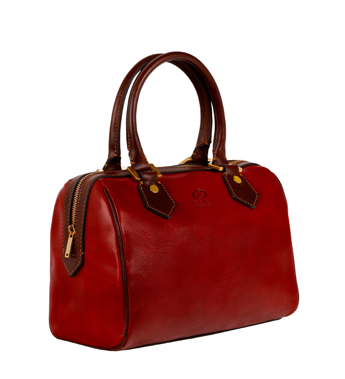 Bauletto Little Dorrit rosso, vista a tre quarti su sfondo bianco