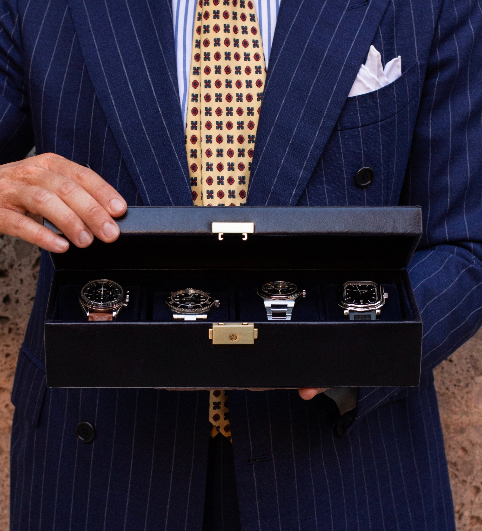 Cofanetto in pelle organizer per orologi - Herzog