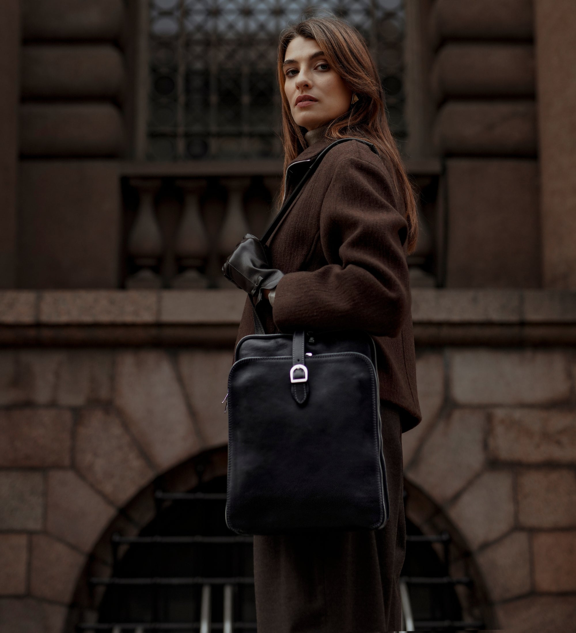 Zaino donna in pelle convertibile in borsa a spalla - Clarissa