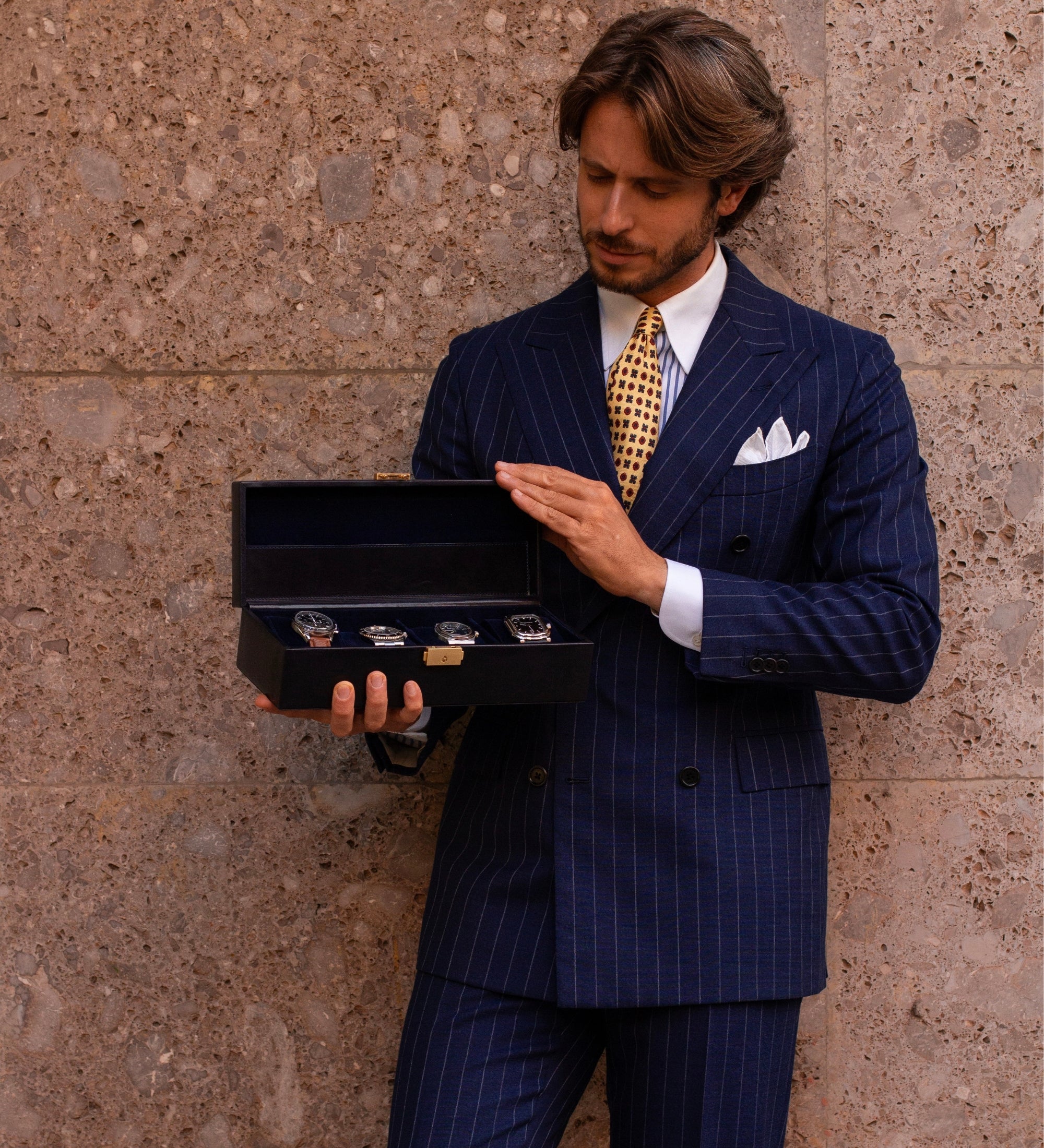 Cofanetto in pelle organizer per orologi - Herzog