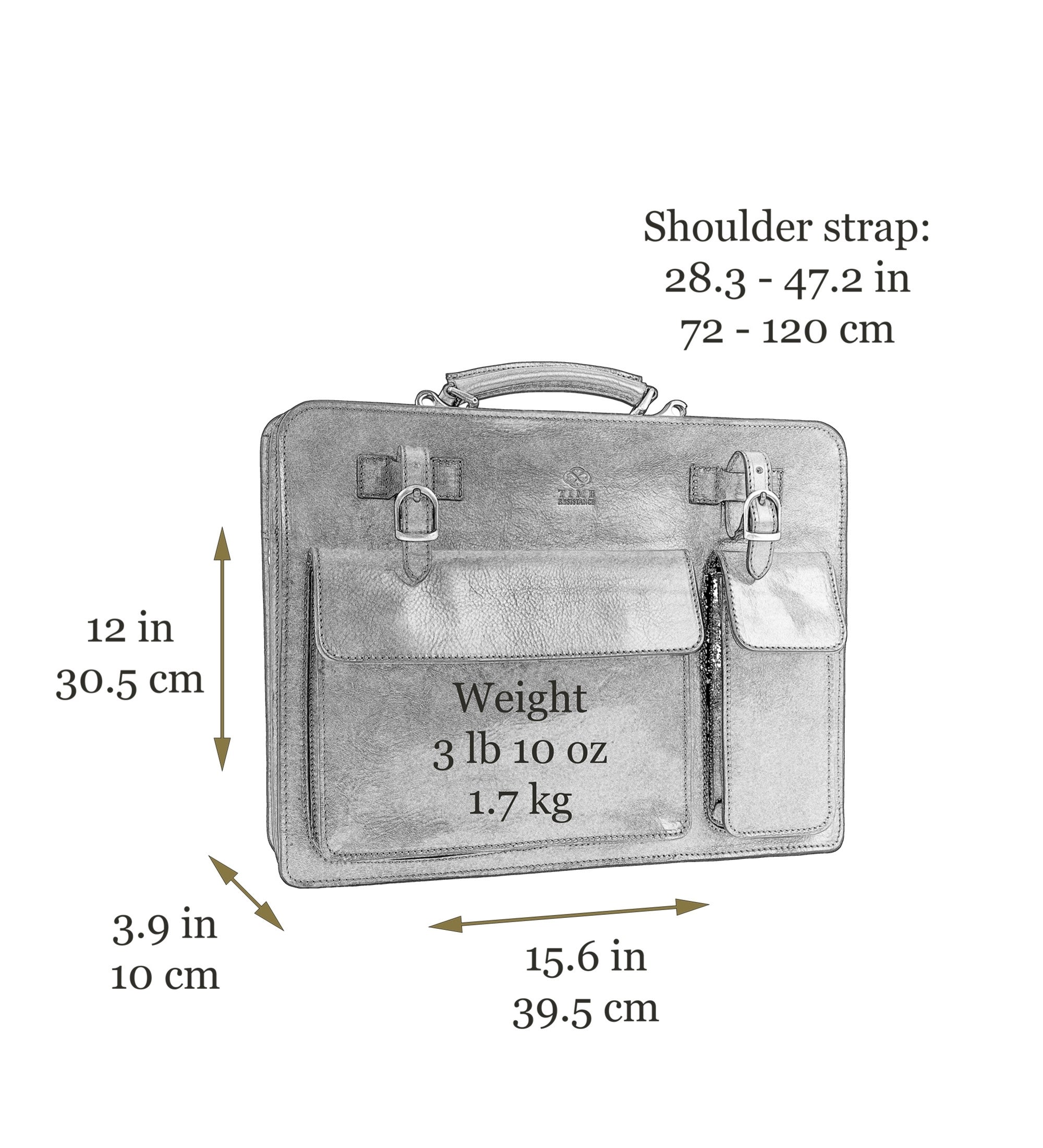 Borsa da lavoro a cartella con tracolla in pelle - The Prophet