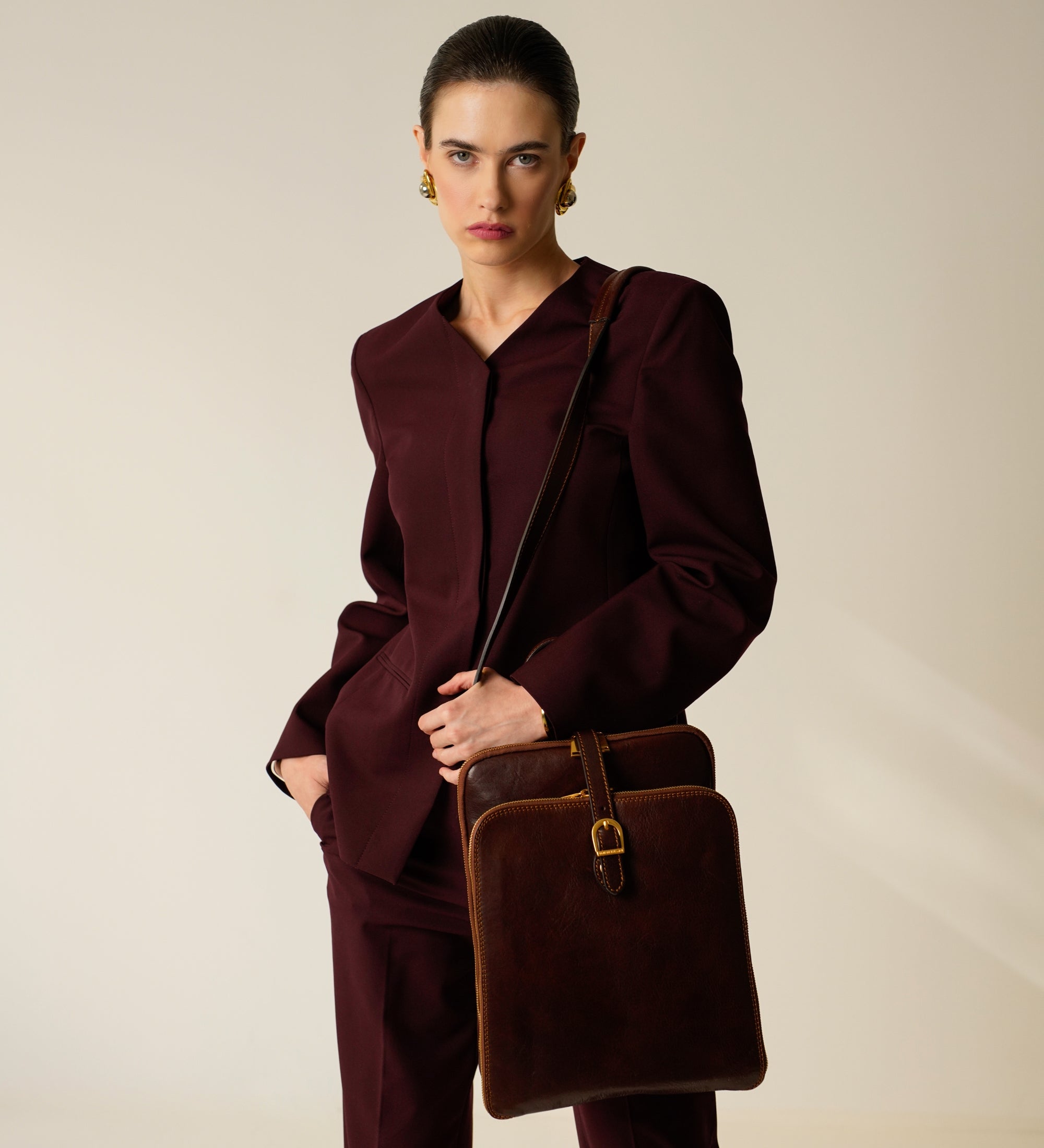 Zaino donna in pelle convertibile in borsa a spalla - Clarissa