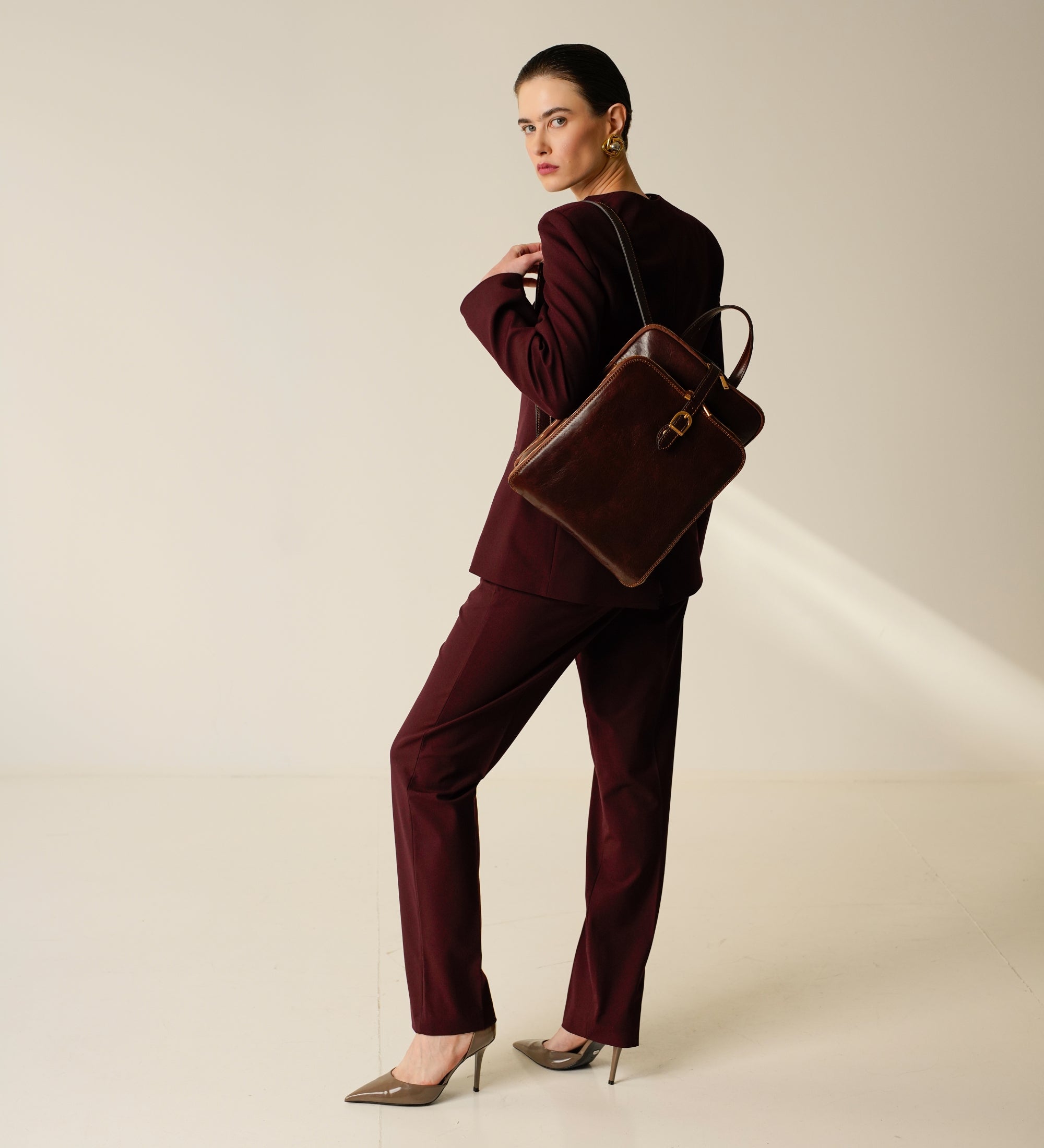 Zaino donna in pelle convertibile in borsa a spalla - Clarissa