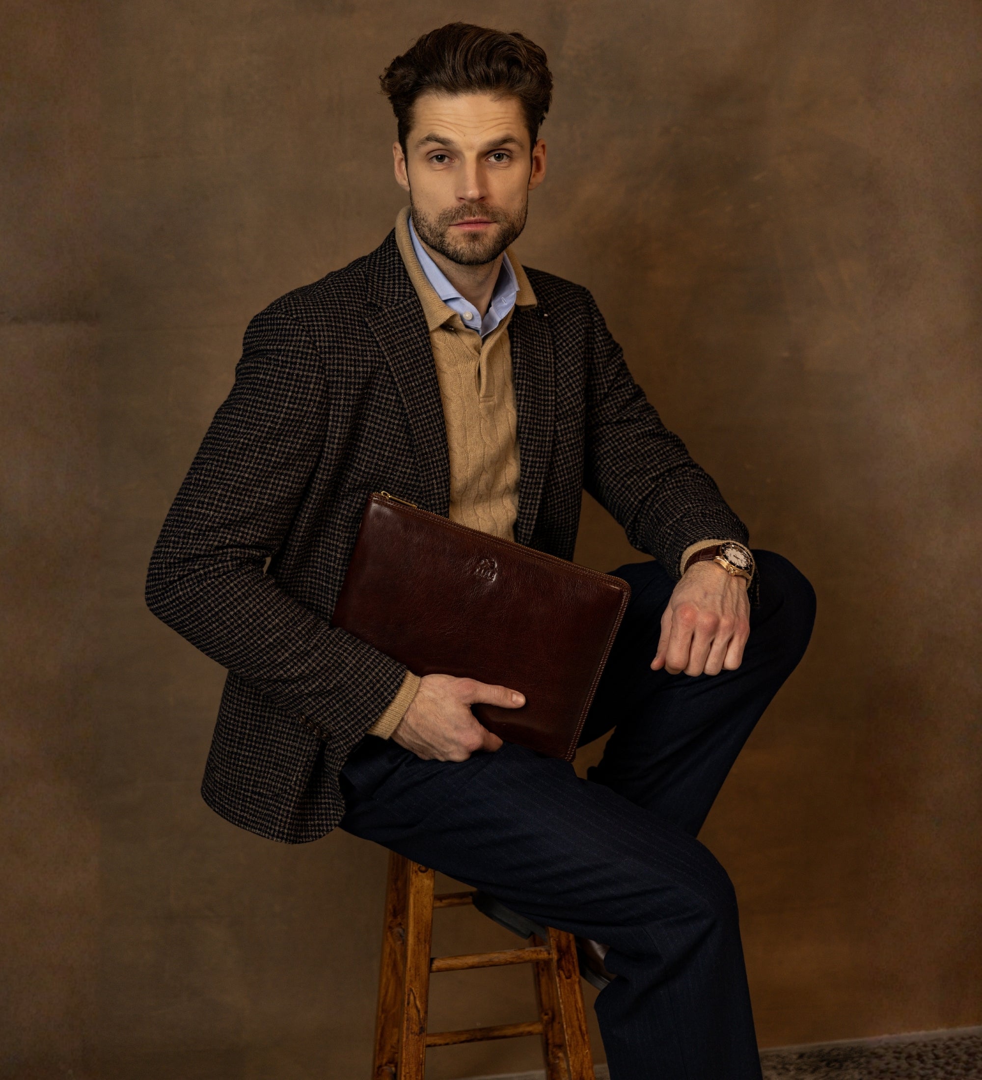 Maxi pochette in pelle uomo - The Brothers Karamazov