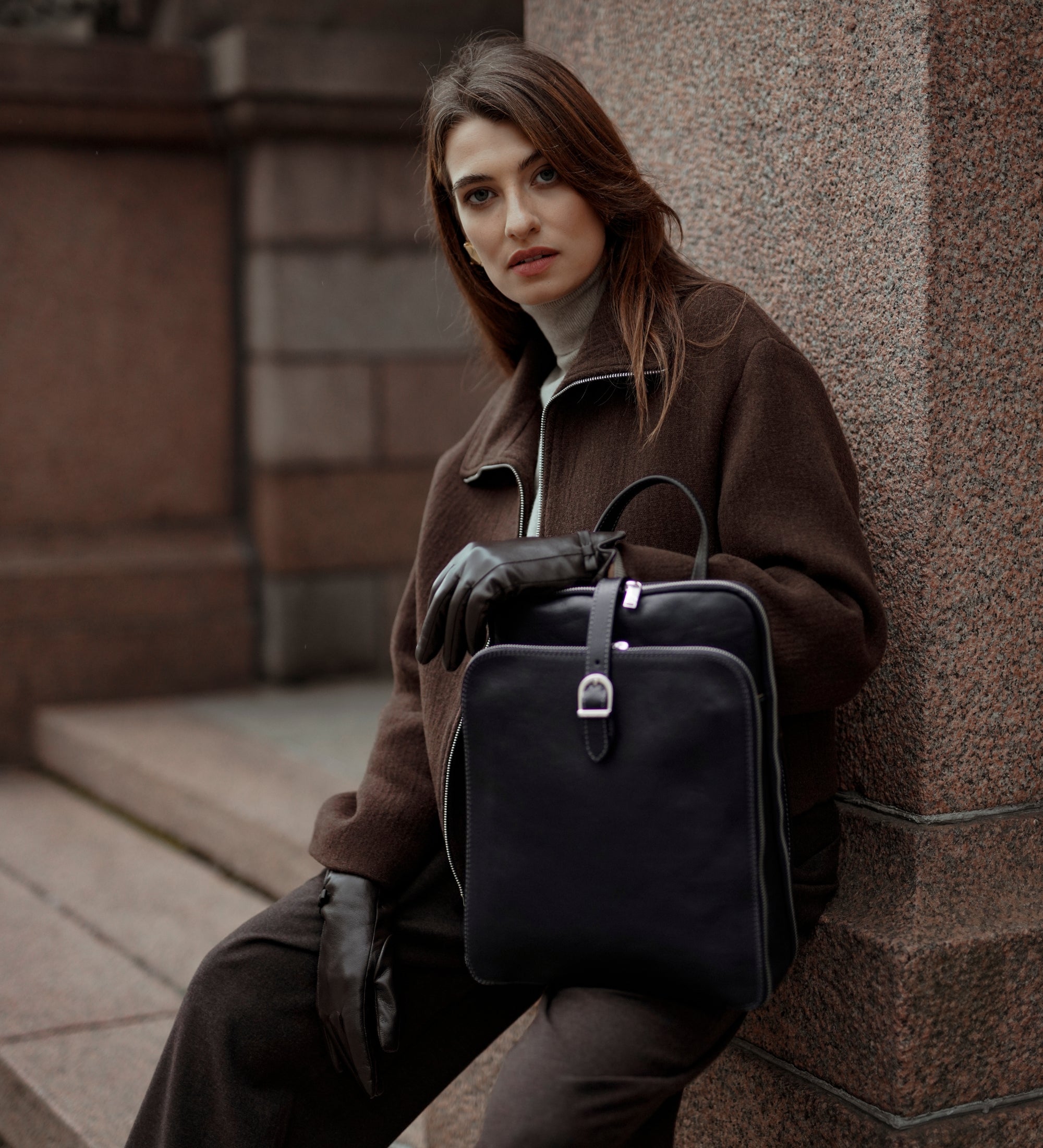 Zaino donna in pelle convertibile in borsa a spalla - Clarissa