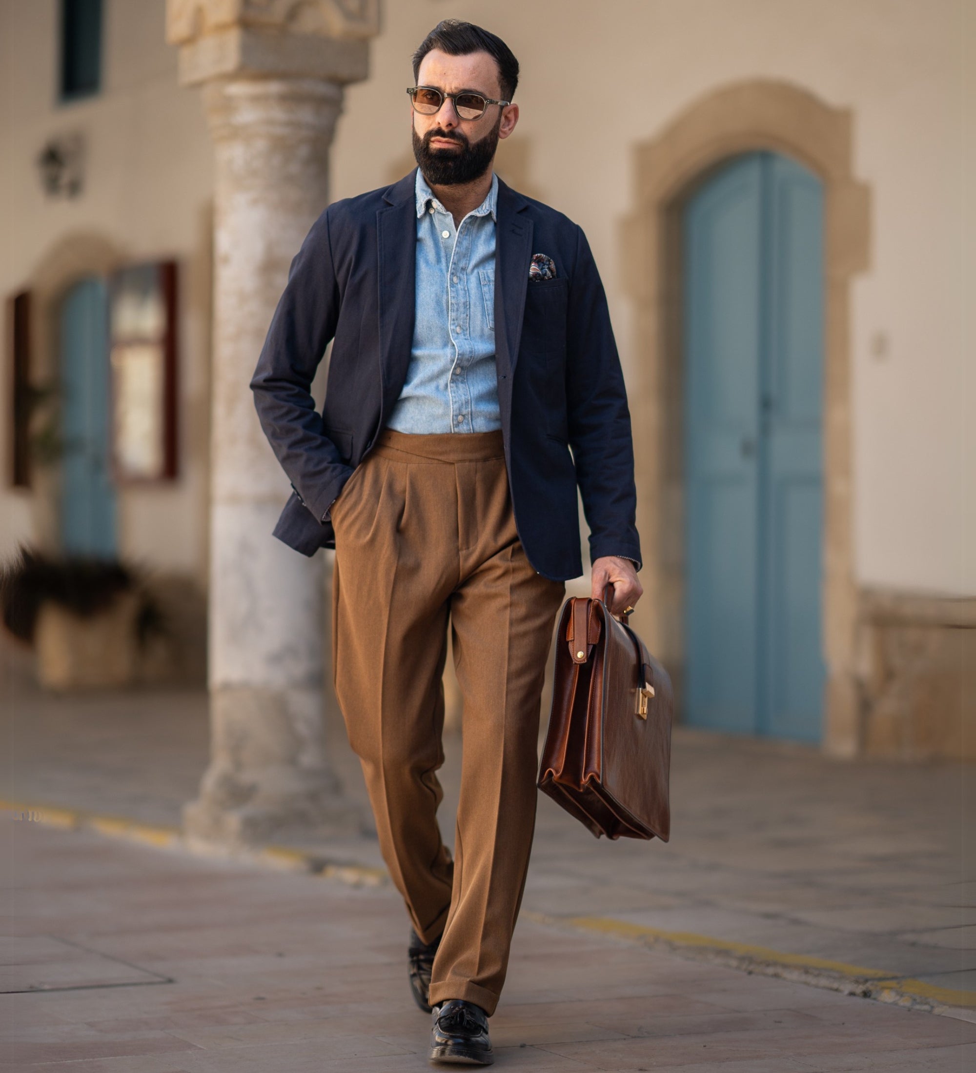 Cartella da lavoro grande in pelle - The Firm