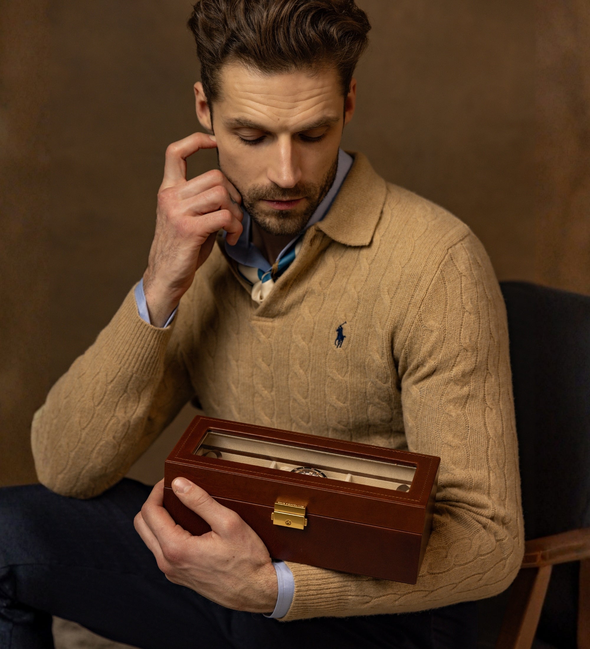 Cofanetto in pelle organizer per orologi - Silence