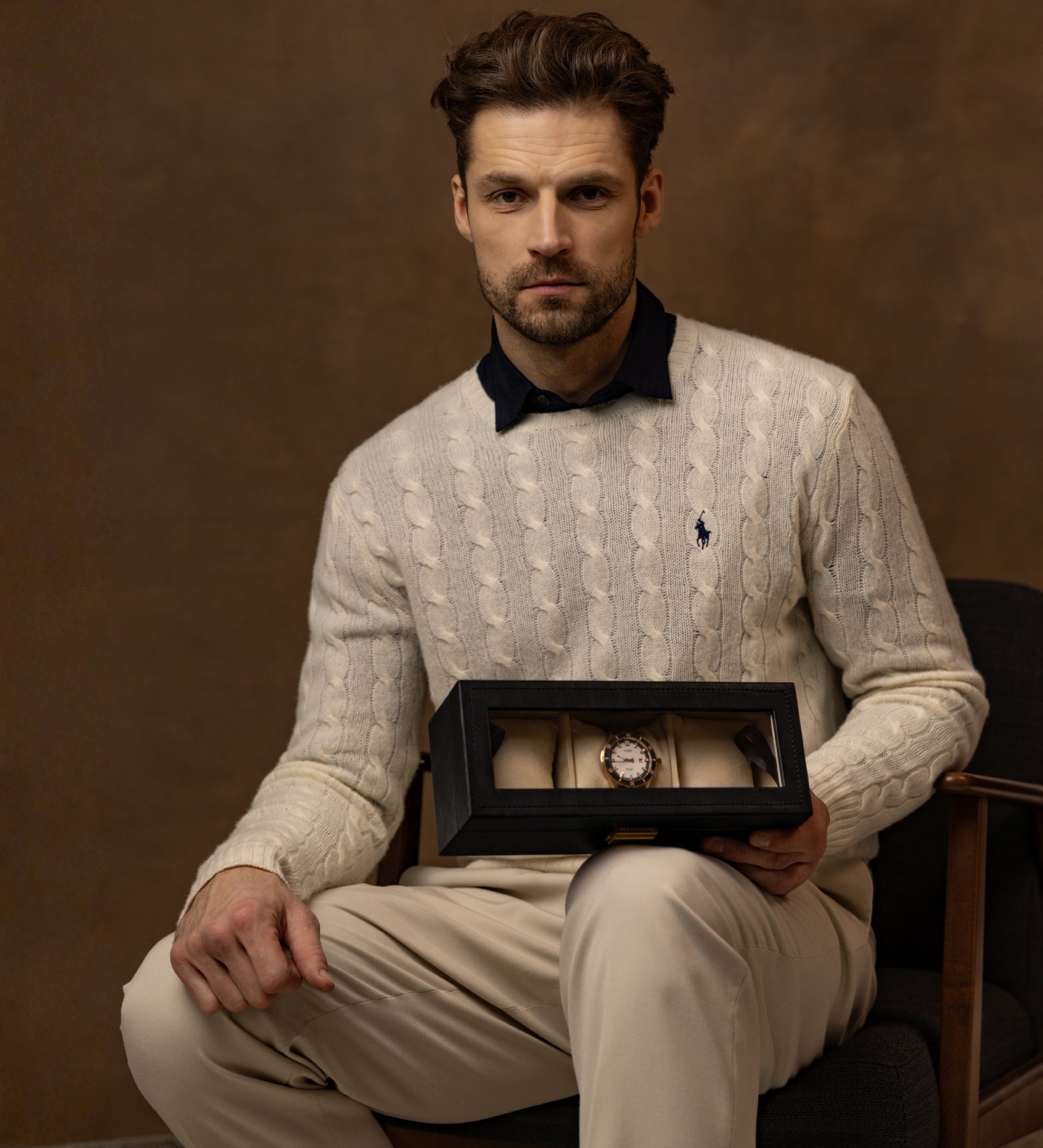 Cofanetto in pelle organizer per orologi - Silence