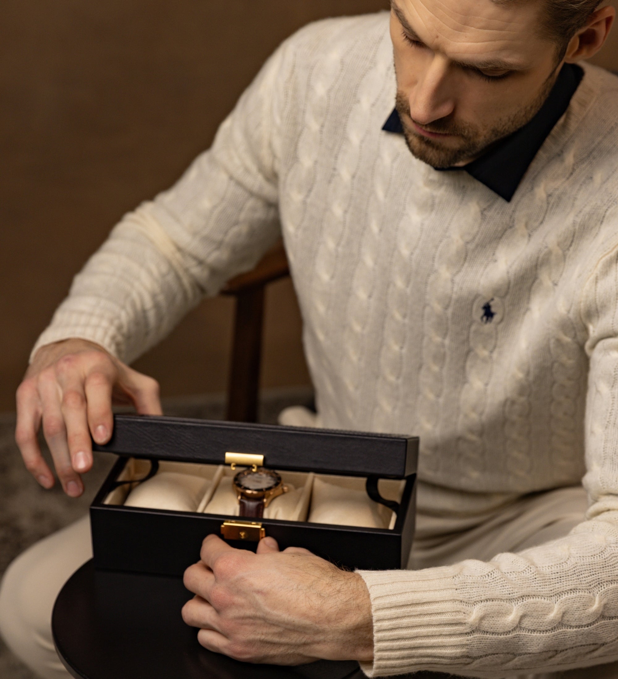 Cofanetto in pelle organizer per orologi - Silence