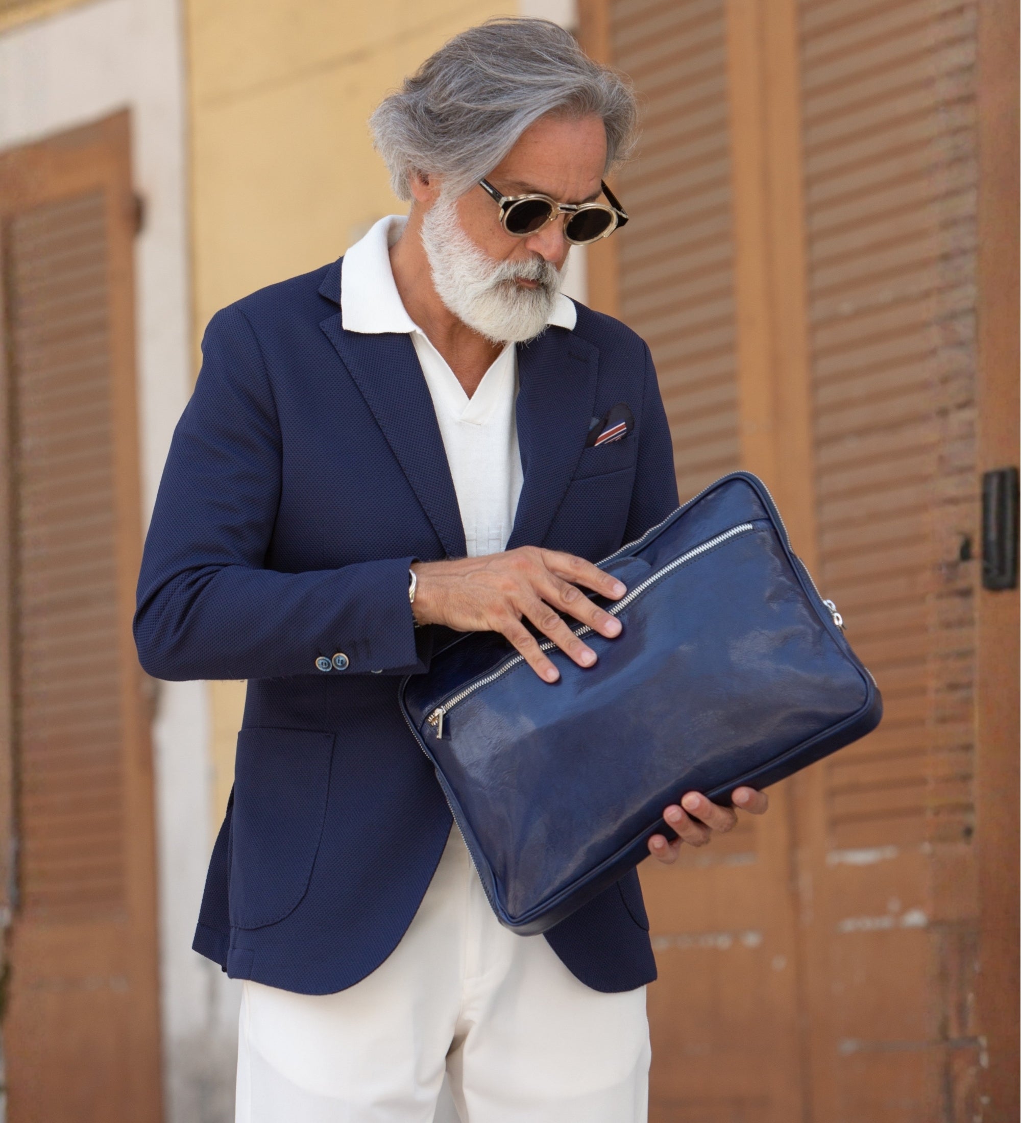 Cartella porta PC in pelle - Brave New World
