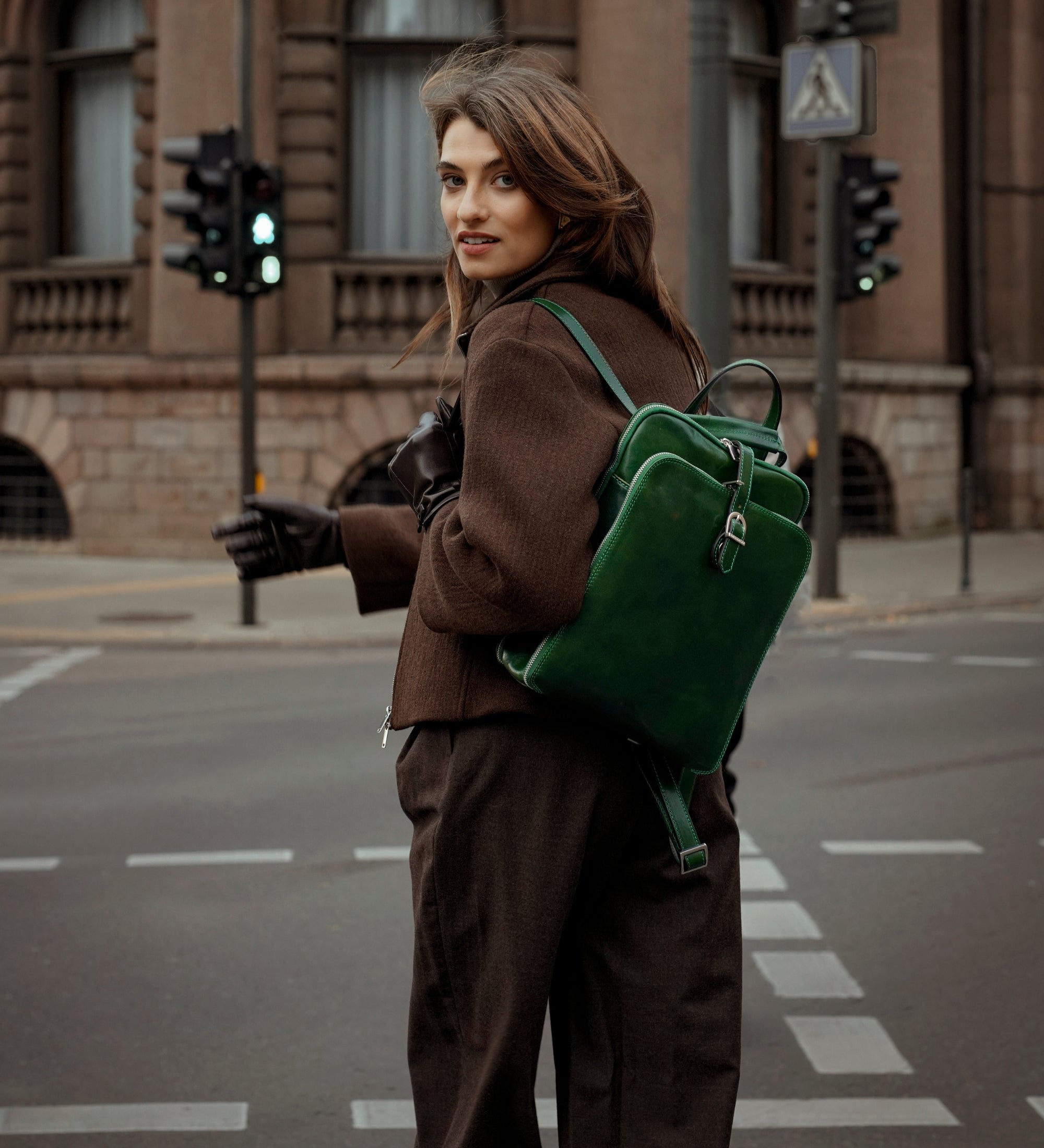 Zaino donna in pelle convertibile in borsa a spalla - Clarissa