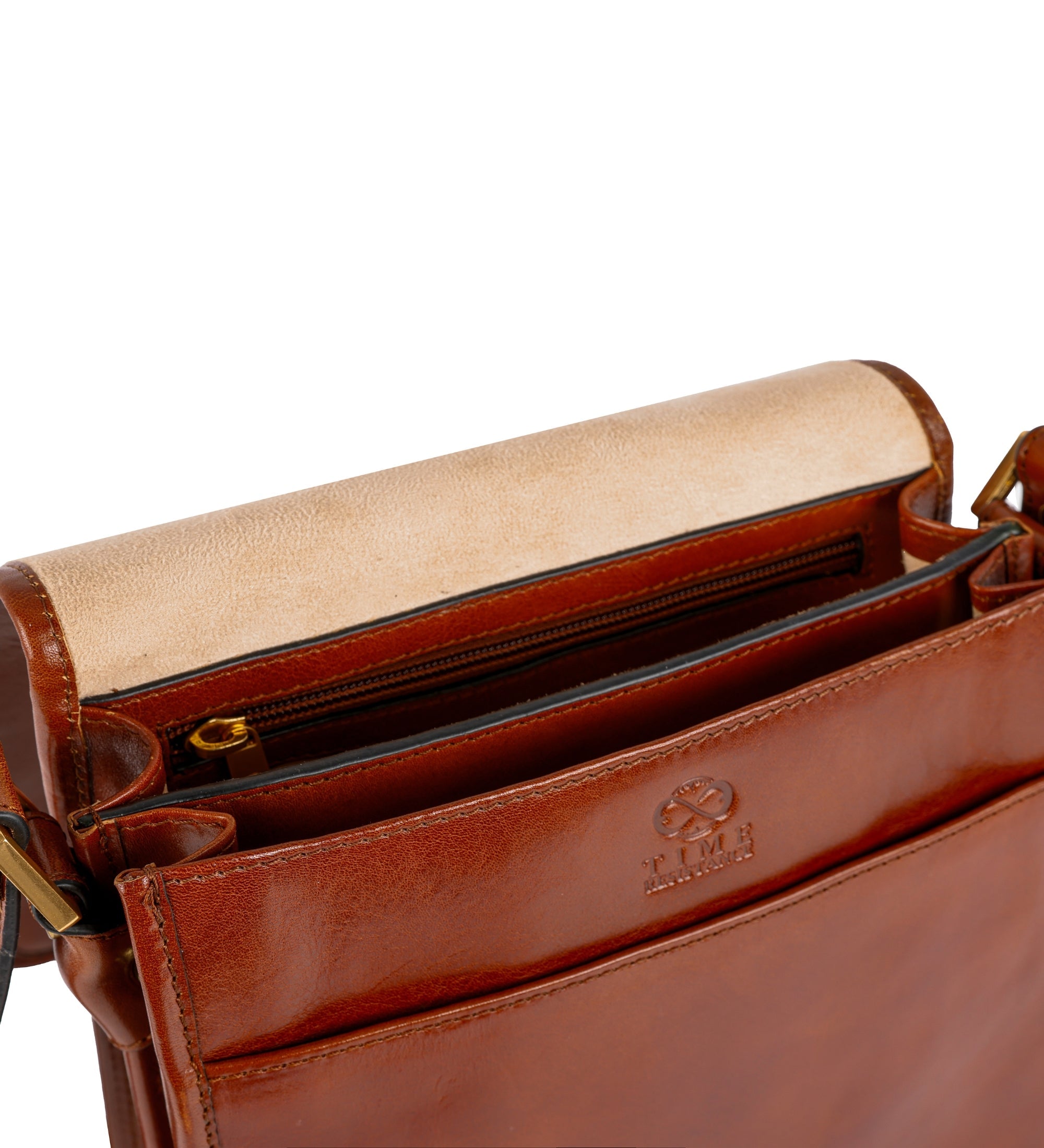 Borsa messenger piccola in pelle - On The Road