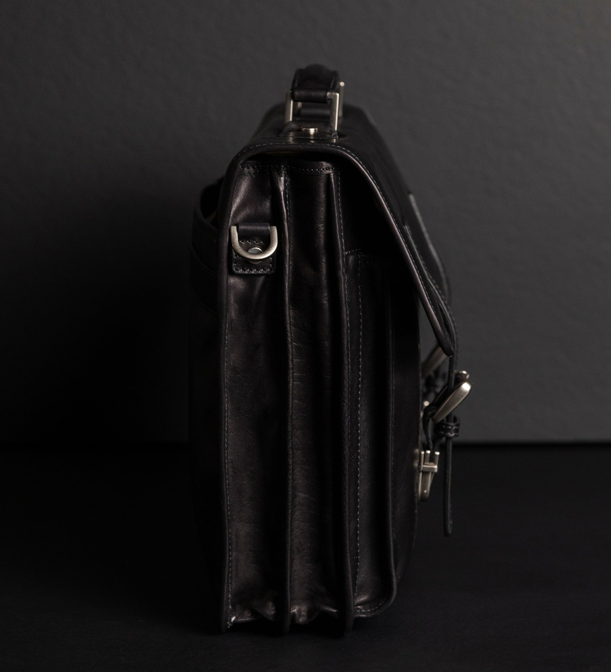 Borsa da lavoro a cartella con tracolla in pelle - The Time Machine