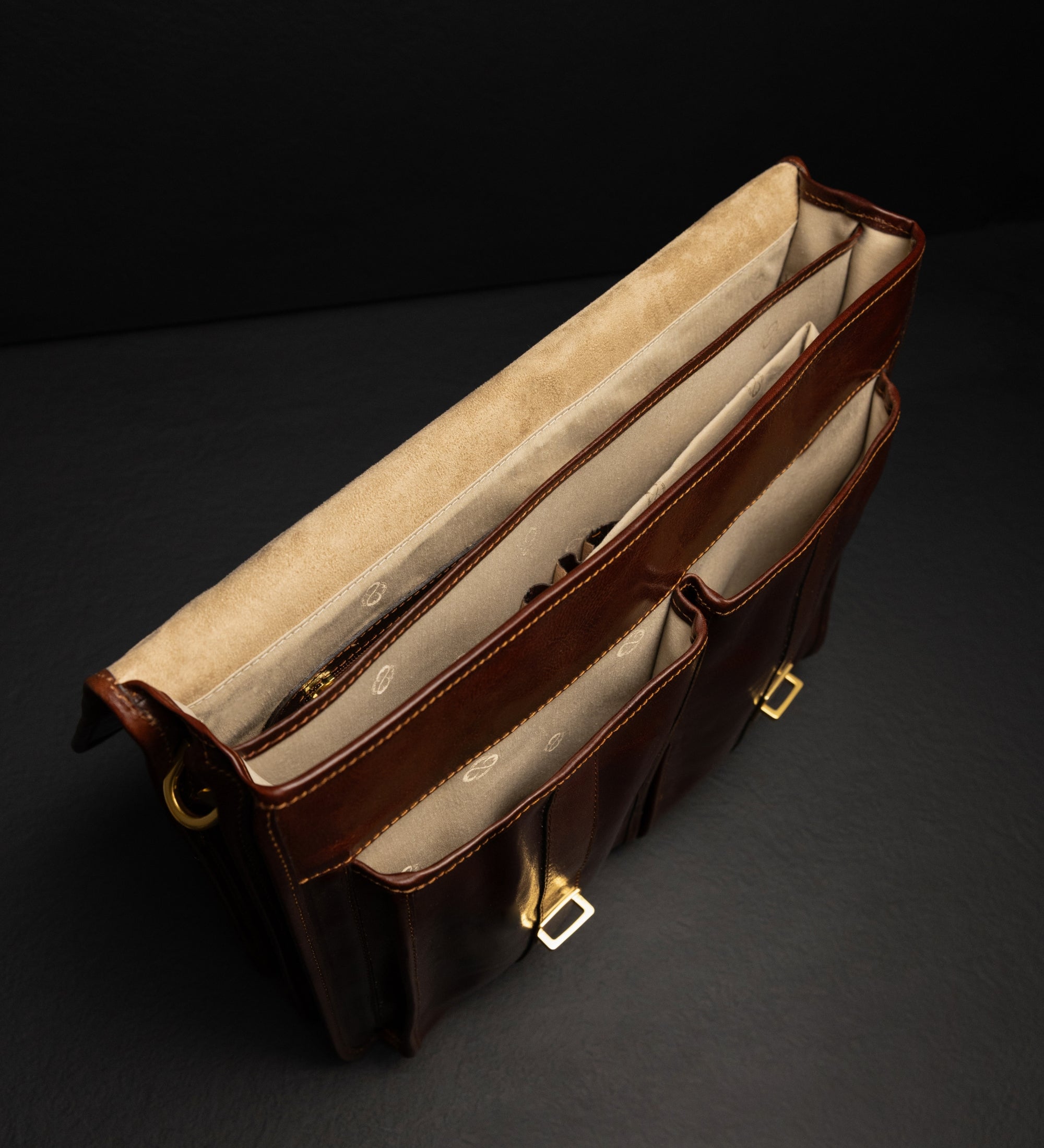 Borsa da lavoro a cartella con tracolla in pelle - The Time Machine