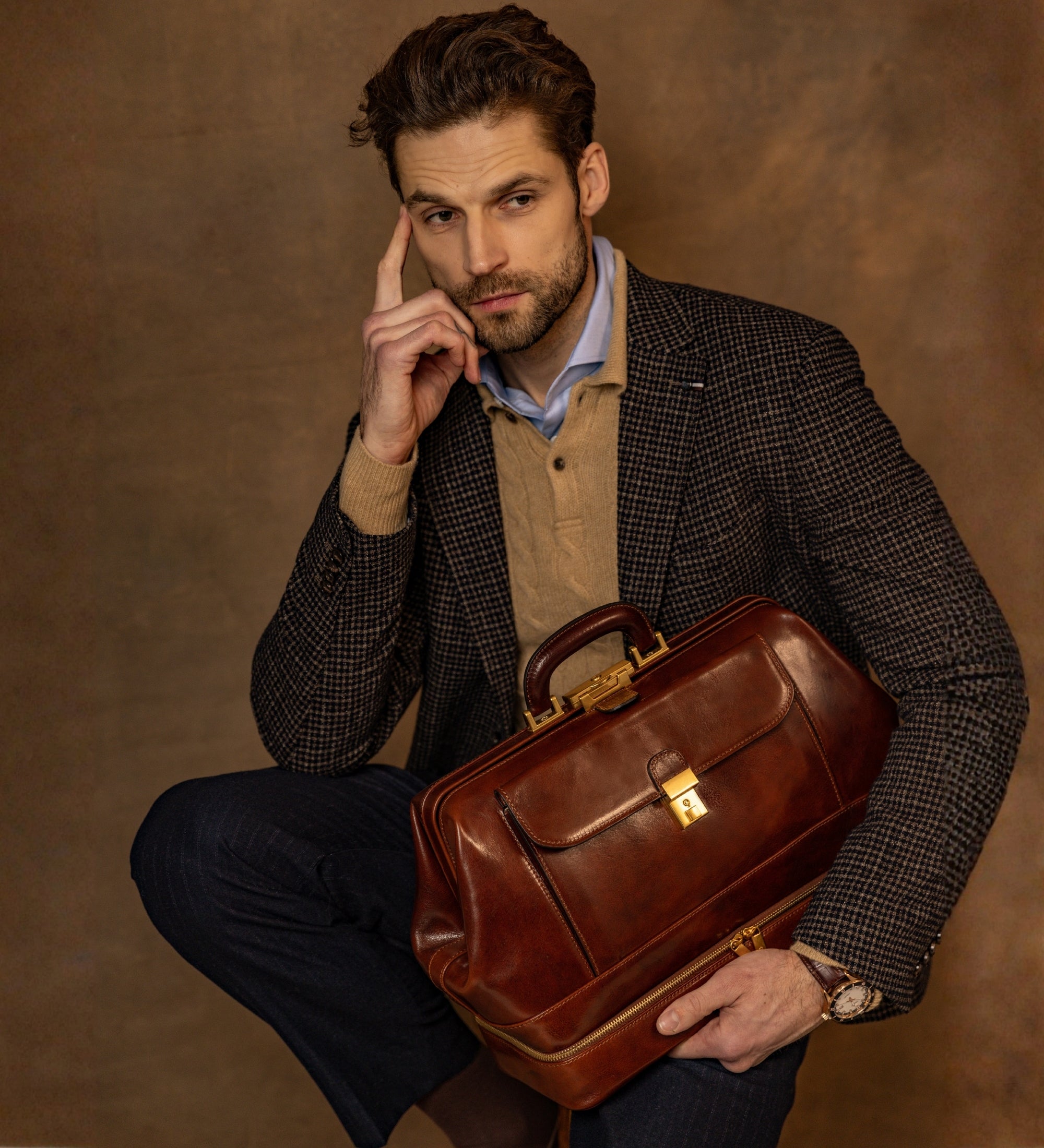 Borsa da medico grande in pelle Italiana - The Master and Margarita