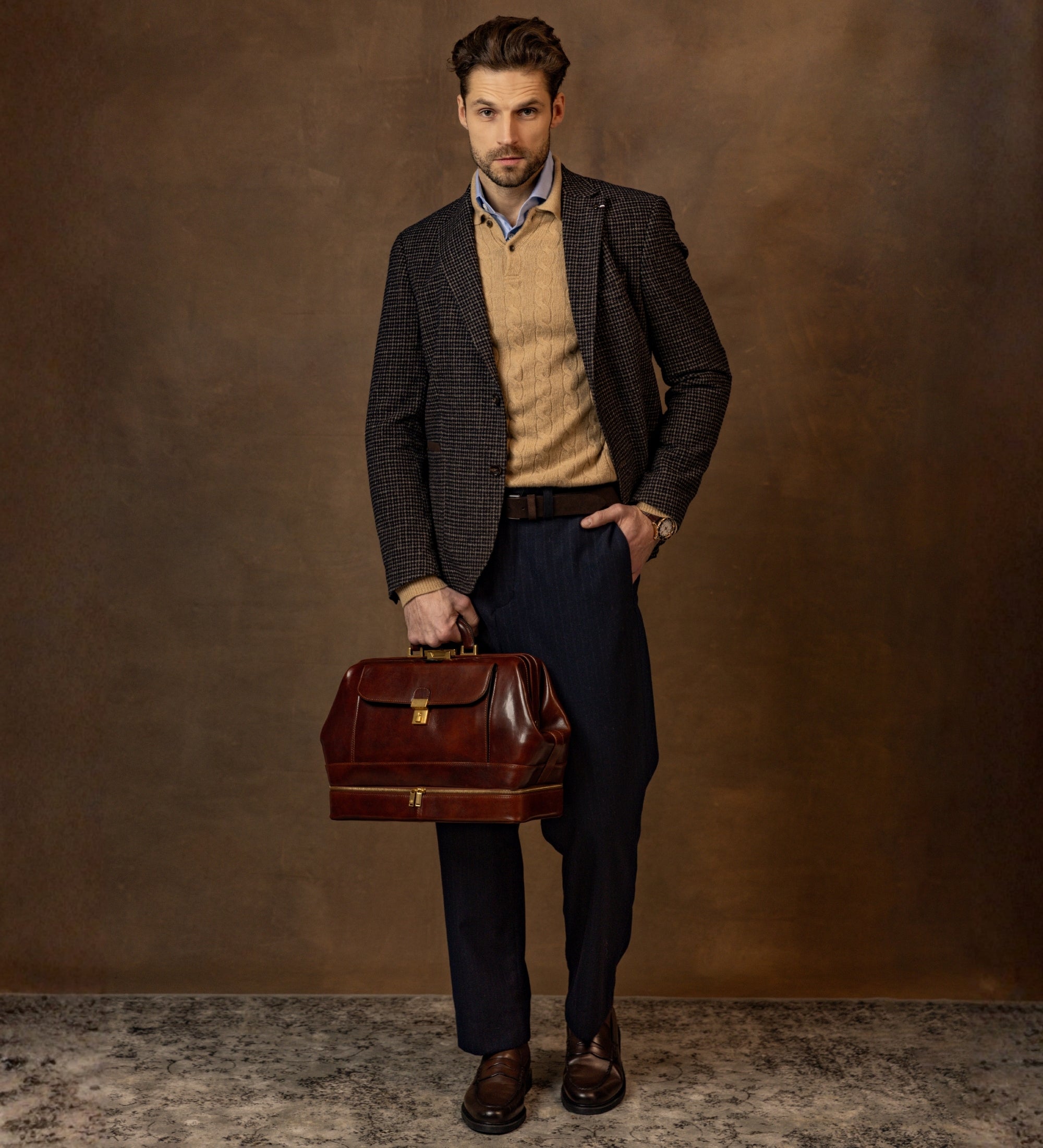 Borsa da medico grande in pelle Italiana - The Master and Margarita