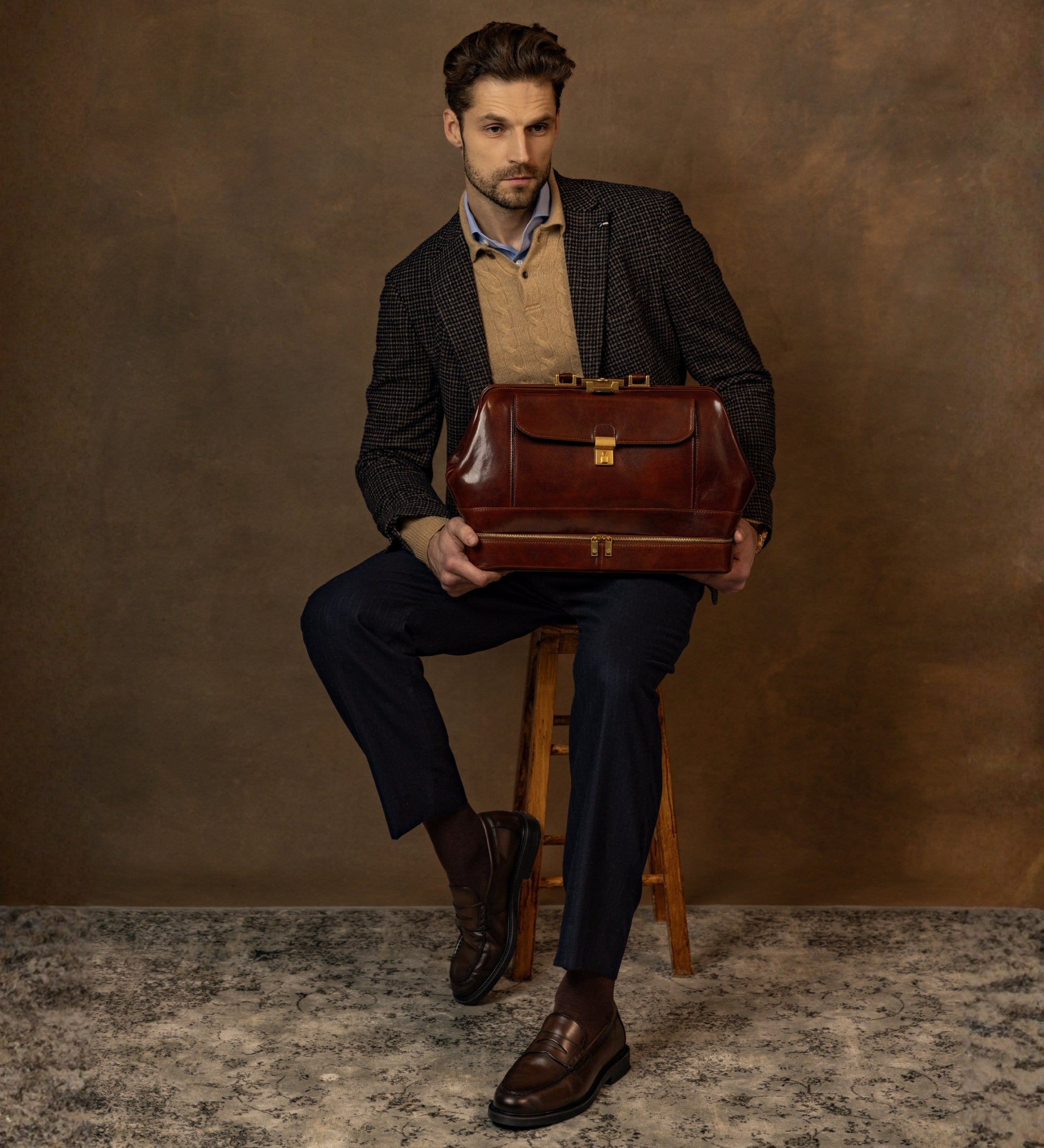 Borsa da medico grande in pelle Italiana - The Master and Margarita