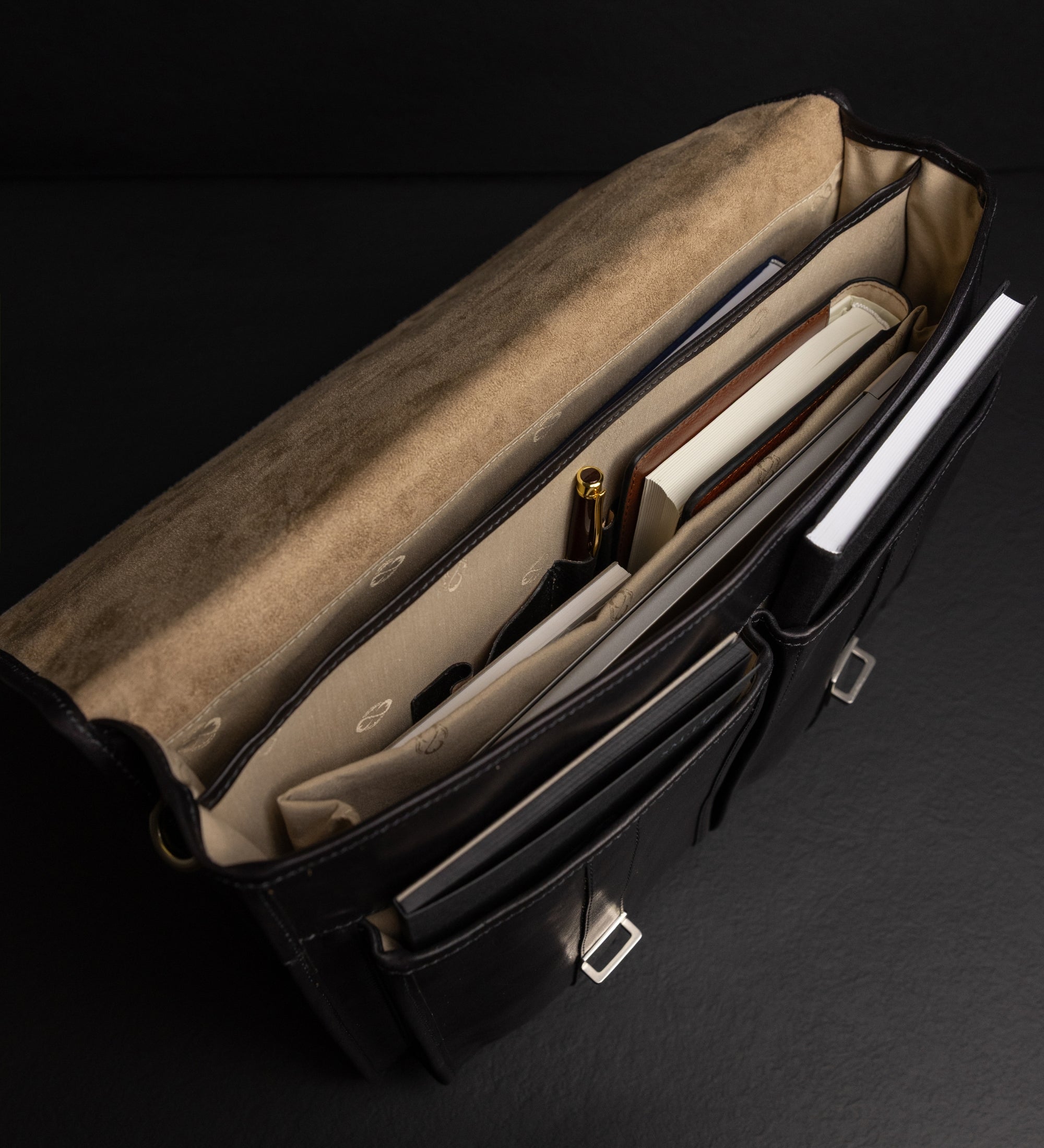 Borsa da lavoro a cartella con tracolla in pelle - The Time Machine