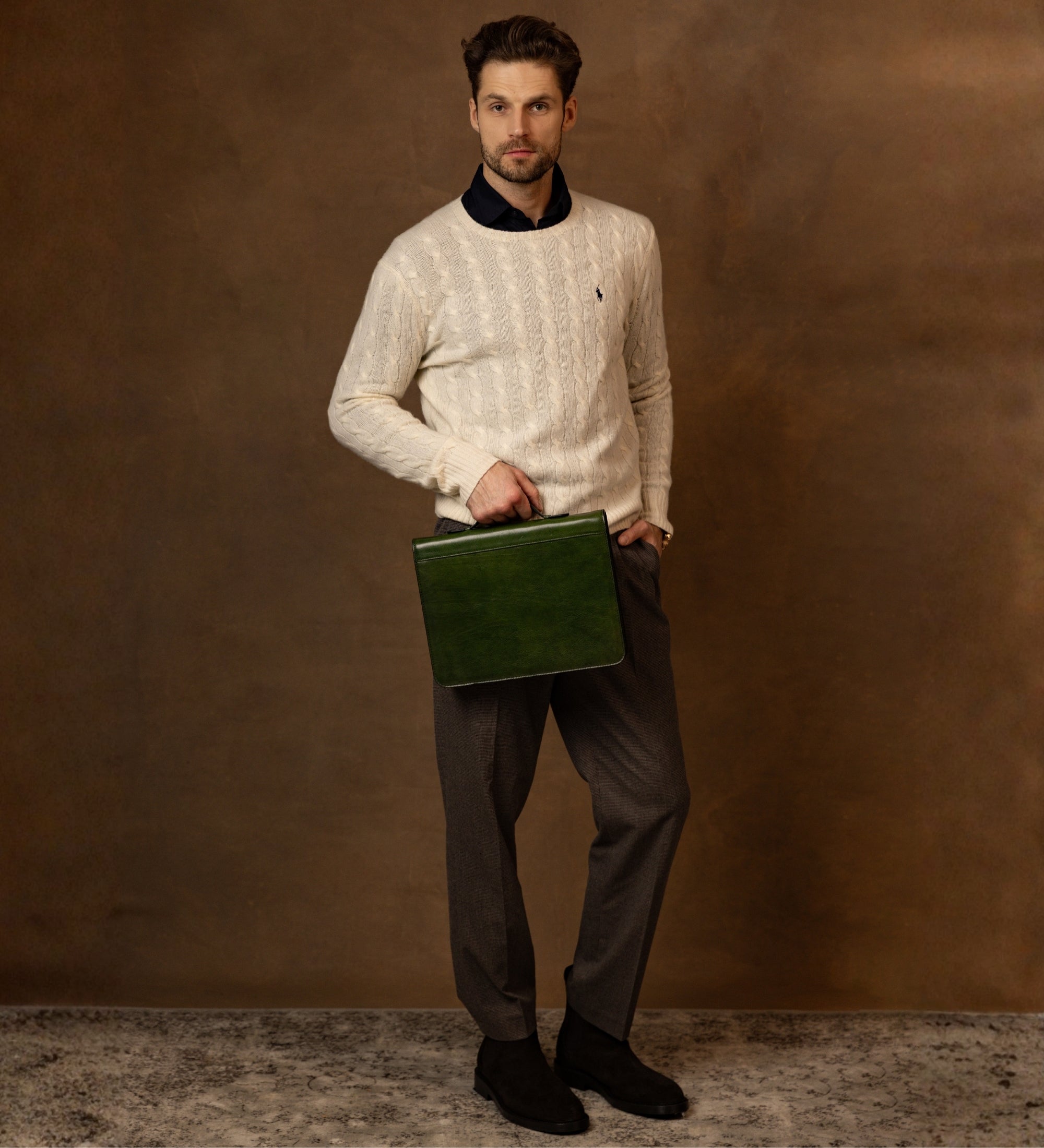 Portadocumenti in pelle con raccoglitore - Joy in the Morning