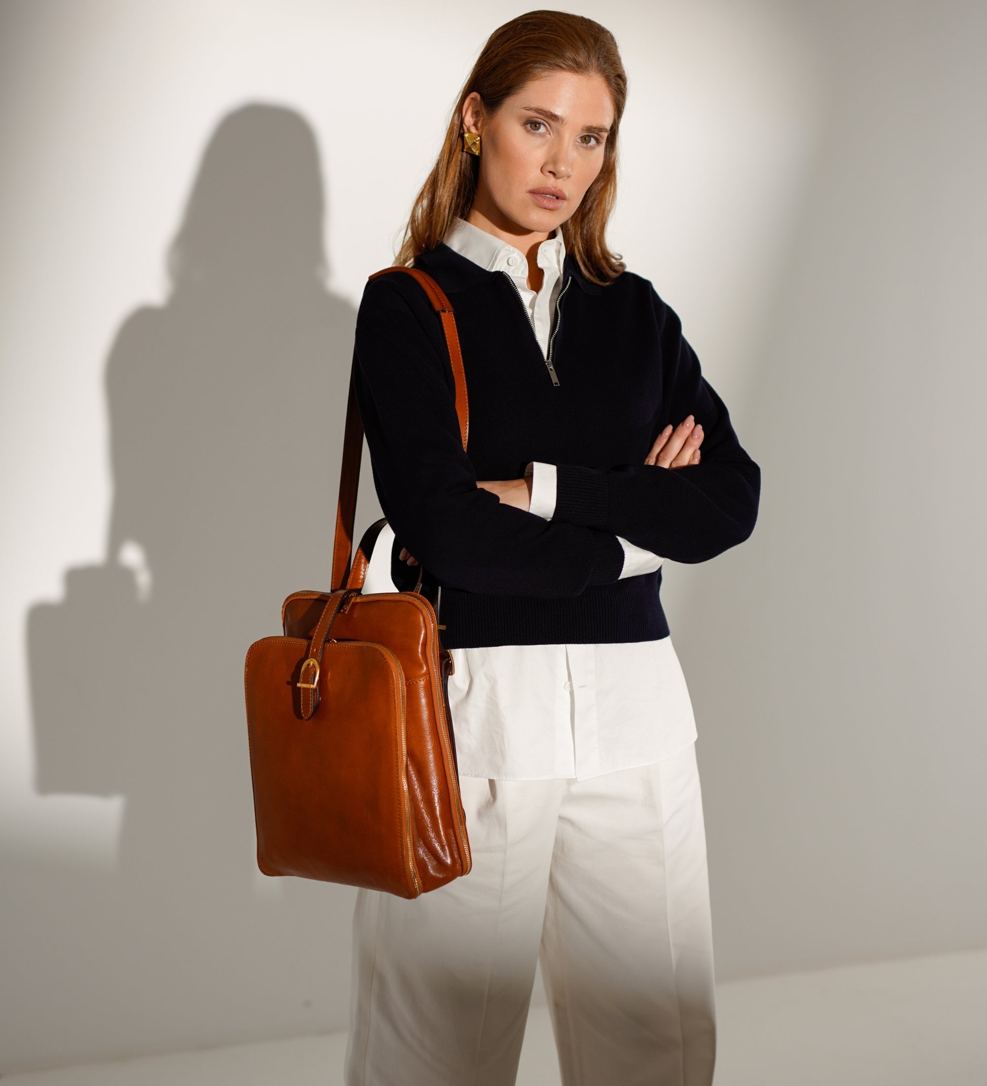 Zaino donna in pelle convertibile in borsa a spalla - Clarissa