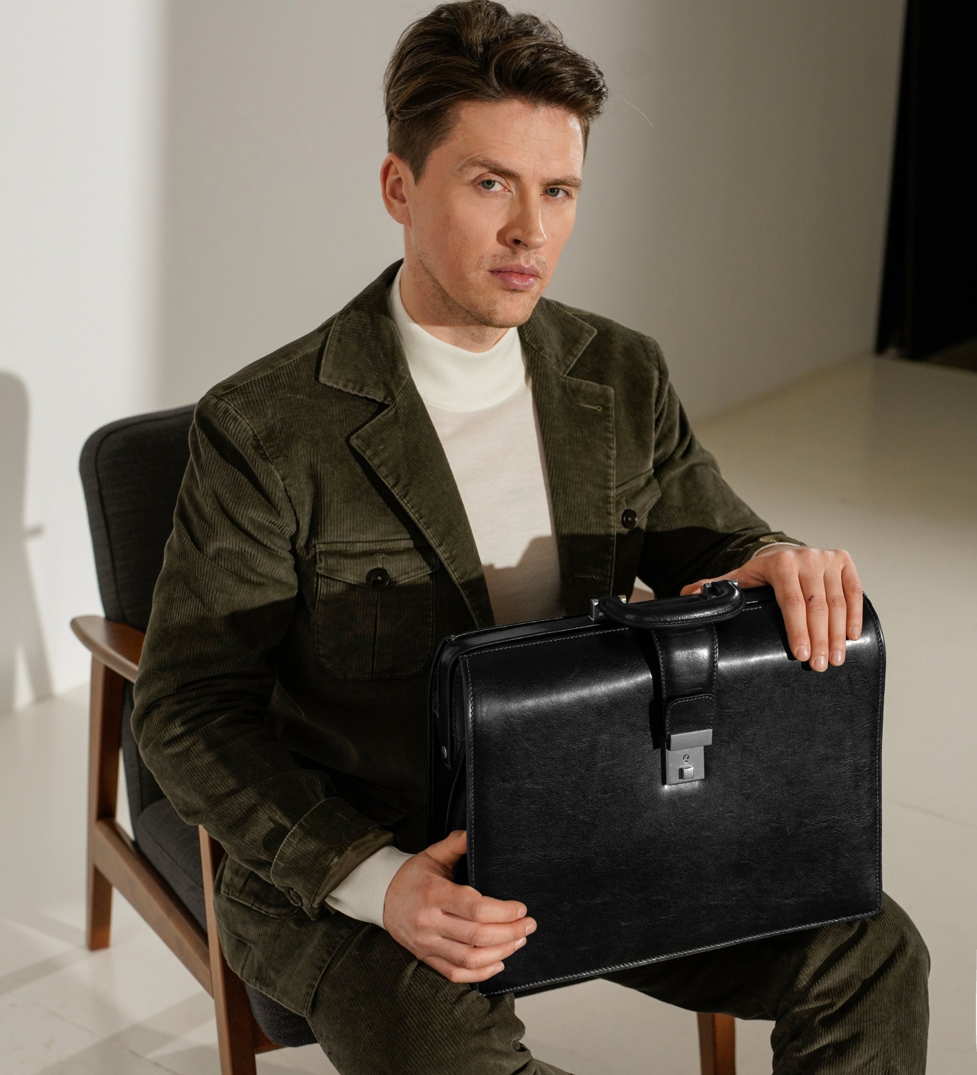 Cartella da lavoro grande in pelle - The Firm