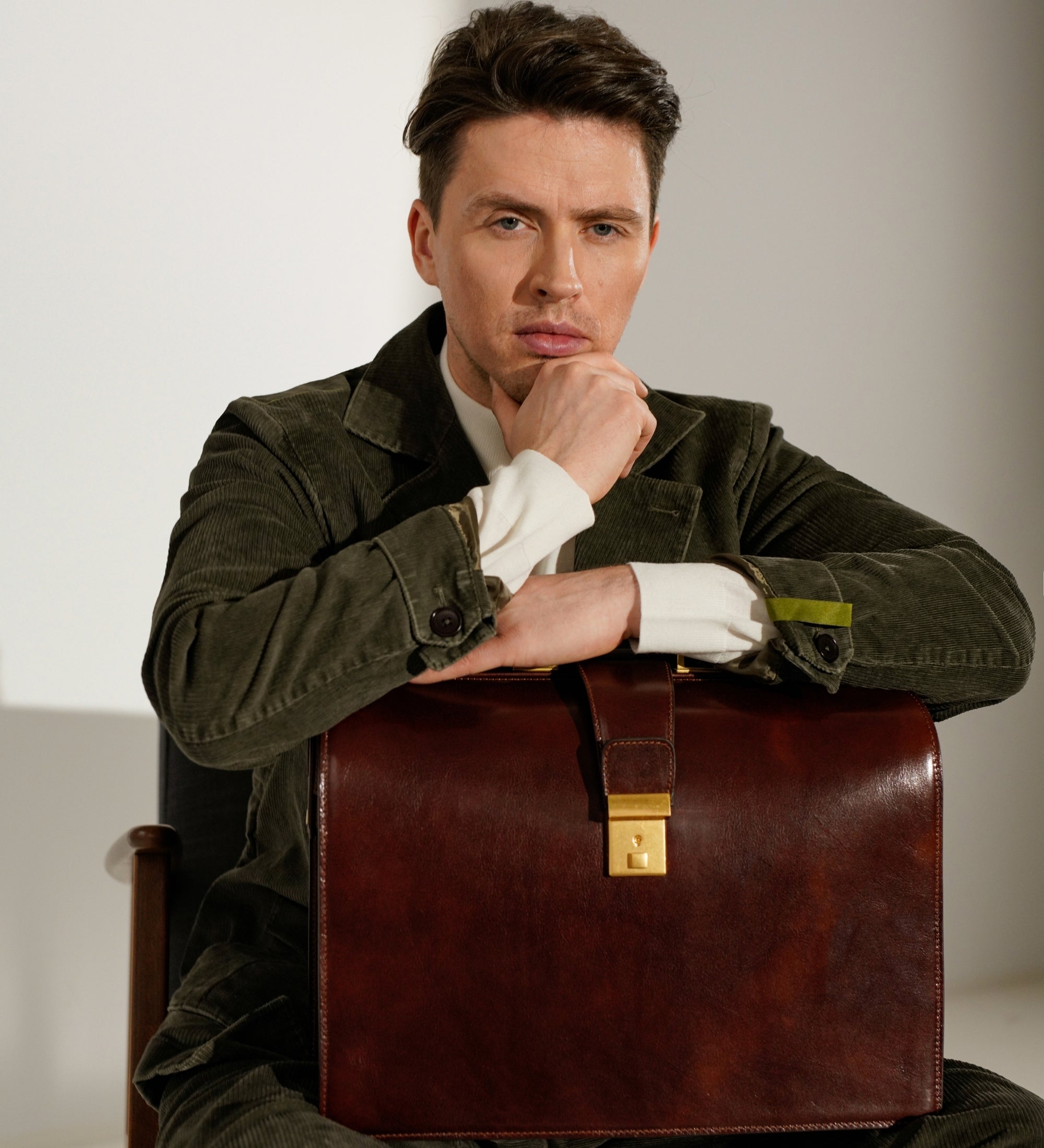 Cartella da lavoro grande in pelle - The Firm