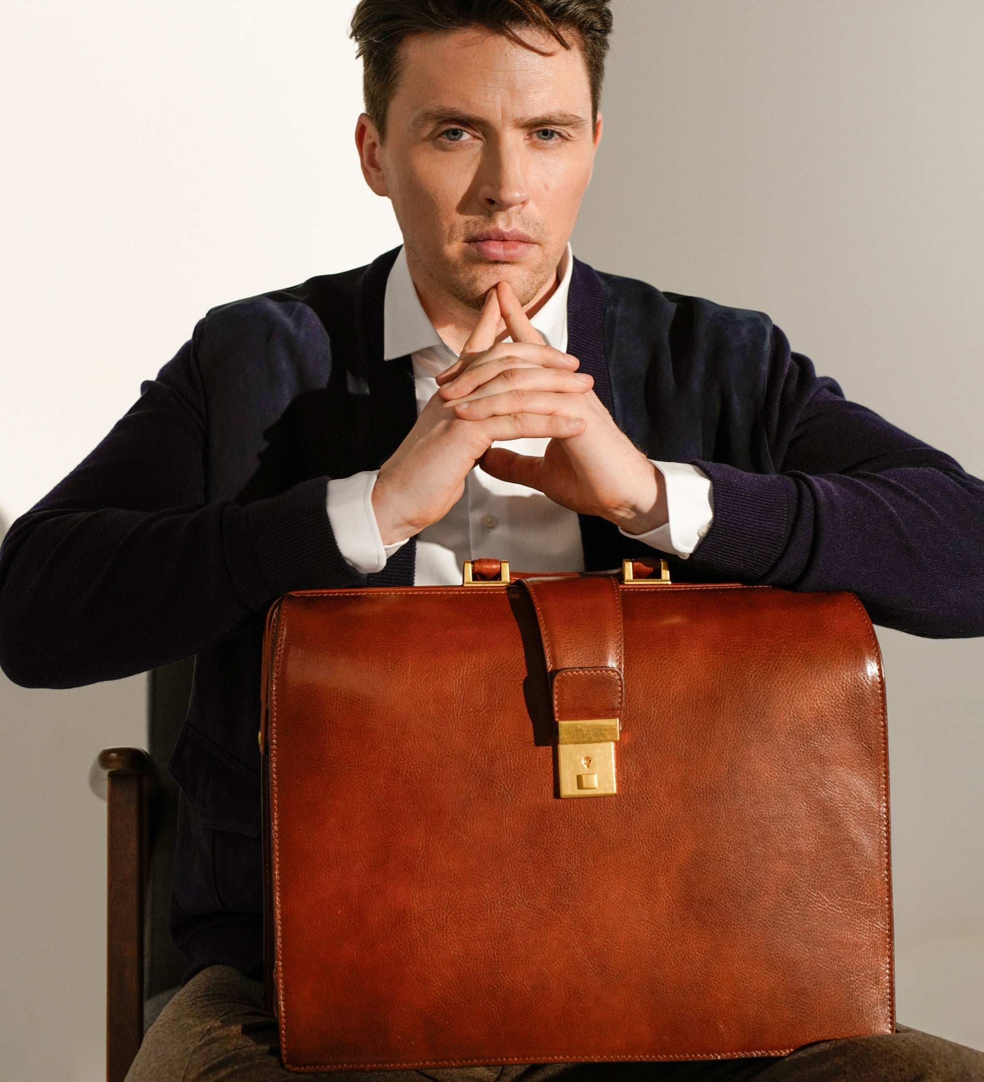 Cartella da lavoro grande in pelle - The Firm