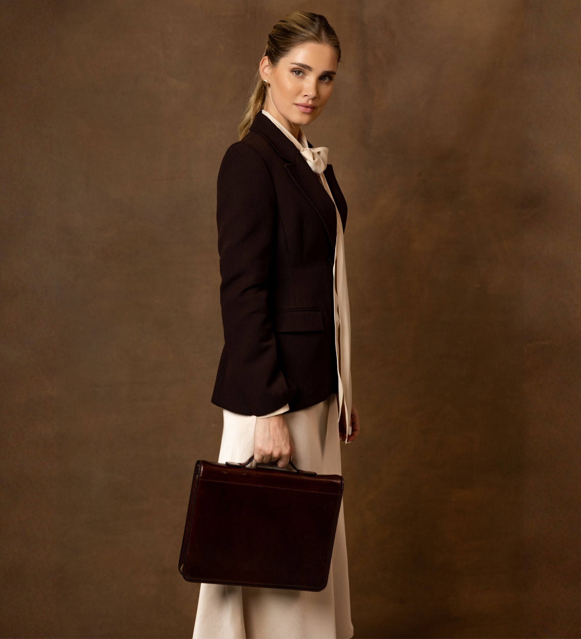 Portadocumenti in pelle con raccoglitore donna - Joy in the Morning