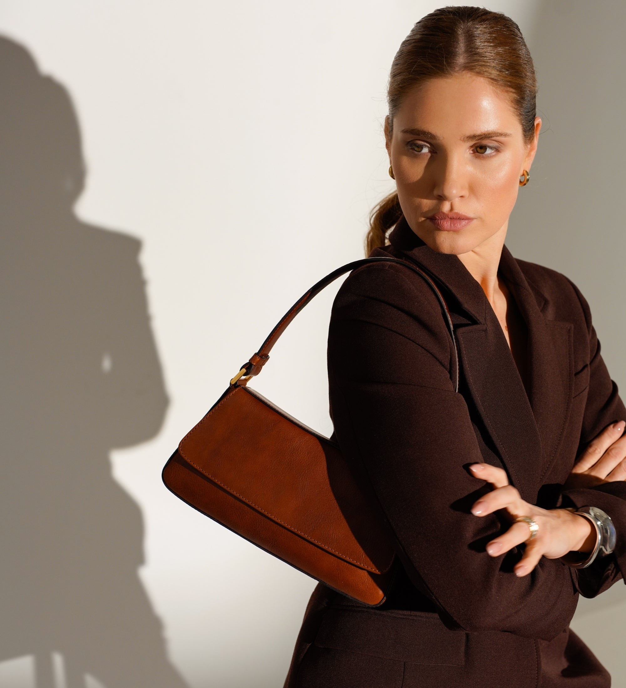 Borsa baguette in pelle donna - Bright Lights, Big City