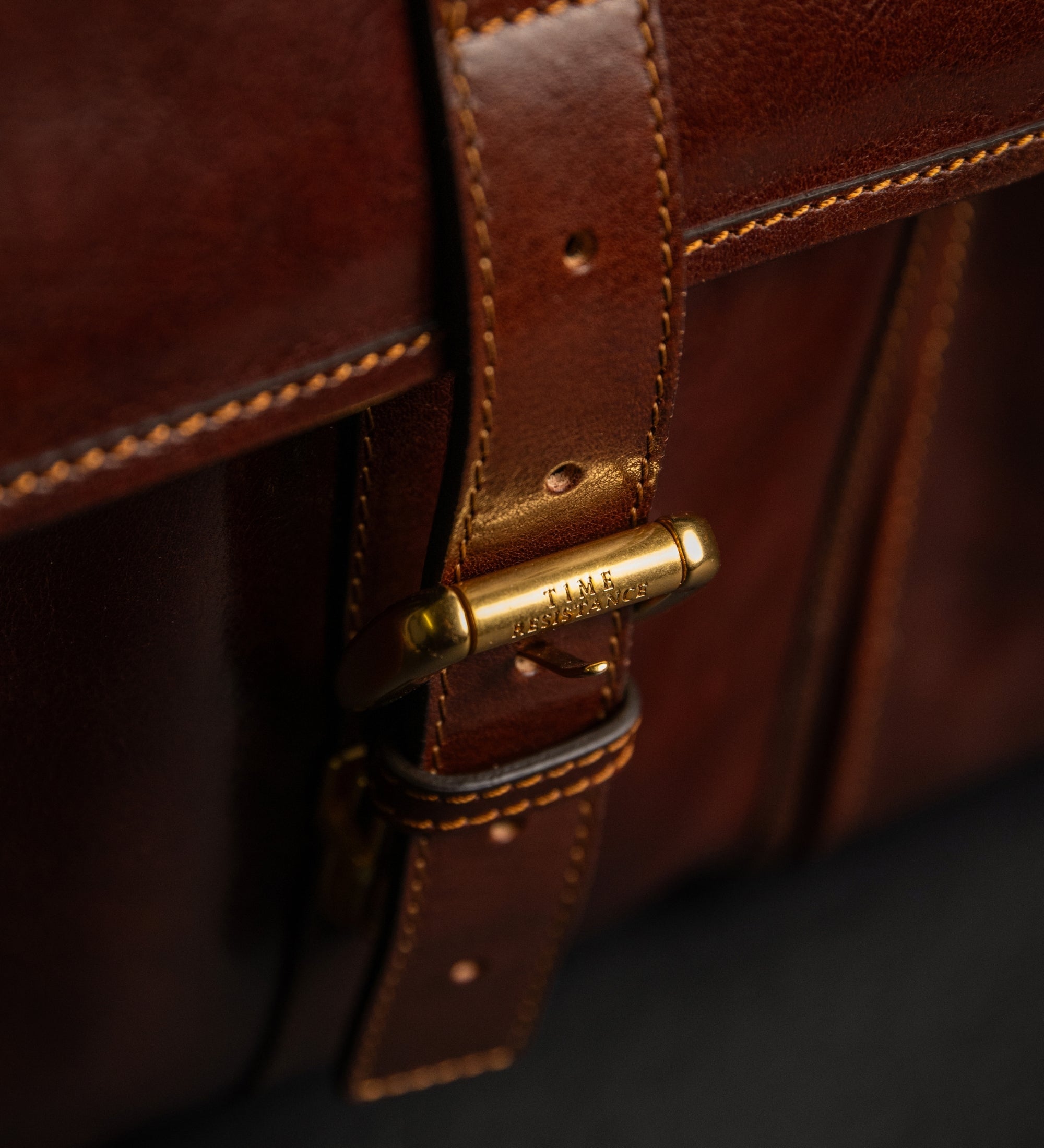 Borsa da lavoro a cartella con tracolla in pelle - The Time Machine