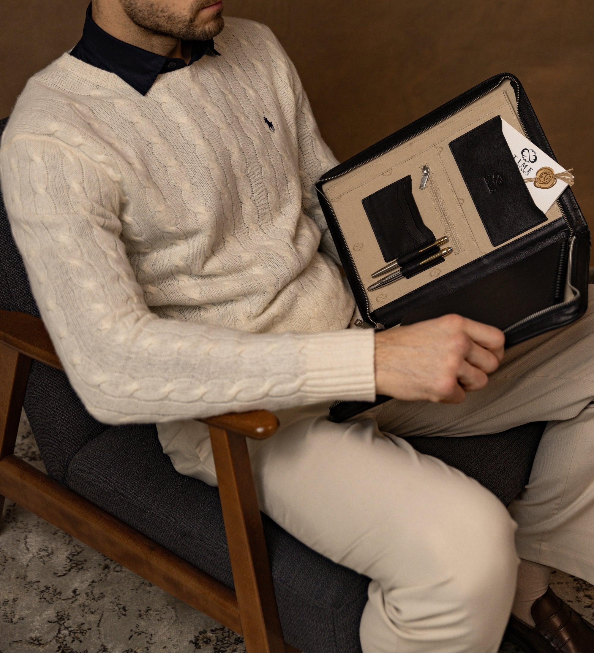 Portadocumenti organizer A4 in pelle - Candide