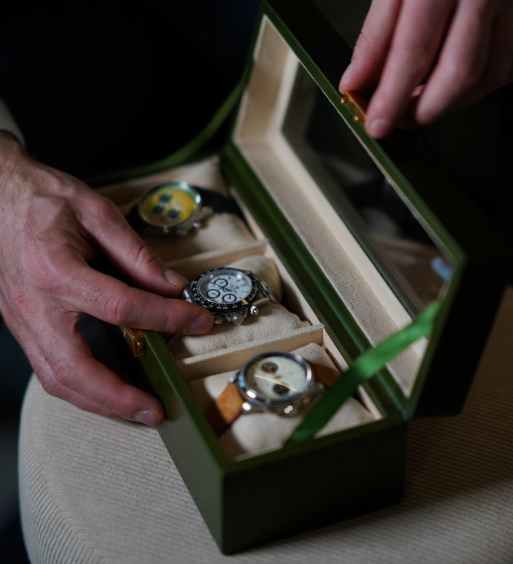 Cofanetto in pelle organizer per orologi - Silence