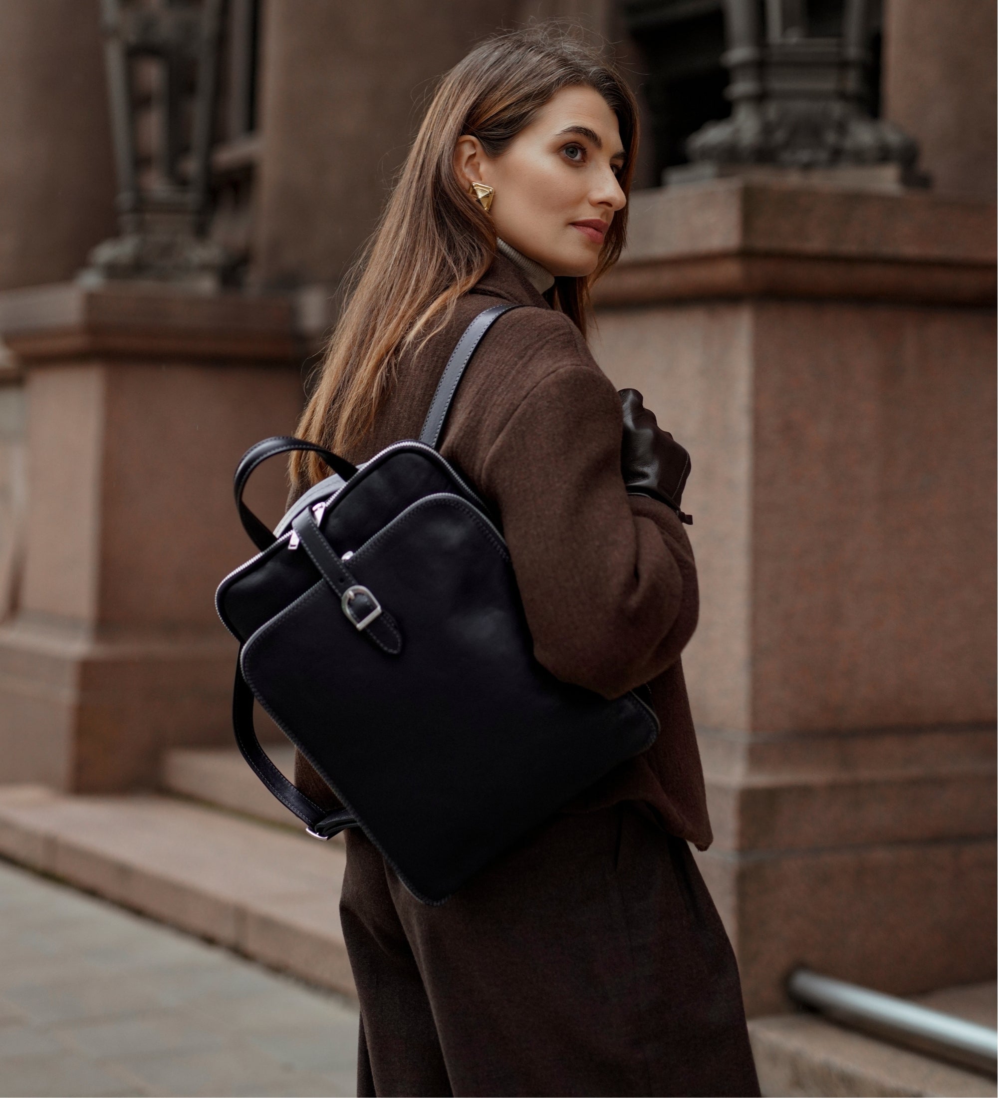 Zaino donna in pelle convertibile in borsa a spalla - Clarissa