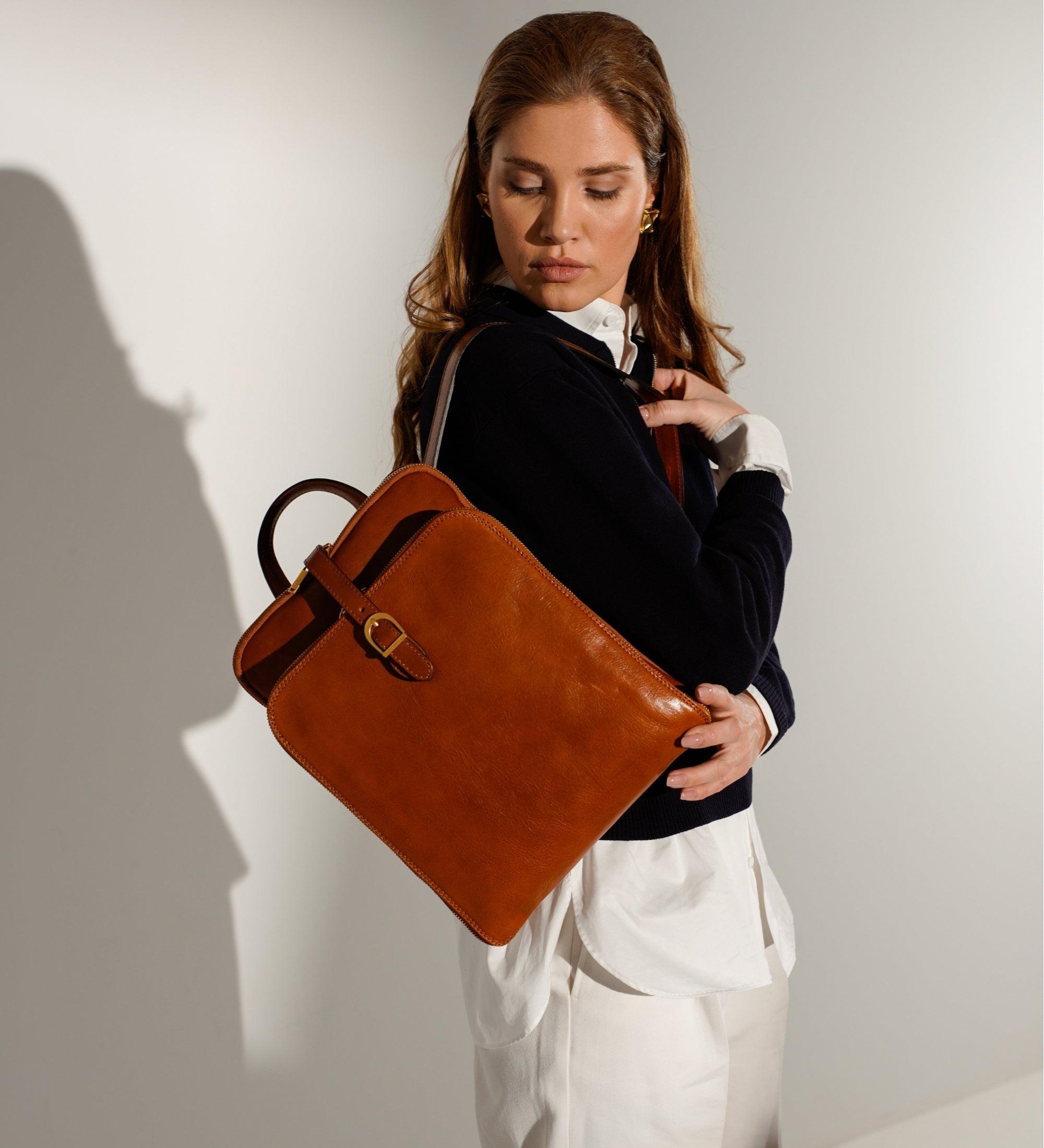 Zaino donna in pelle convertibile in borsa a spalla - Clarissa