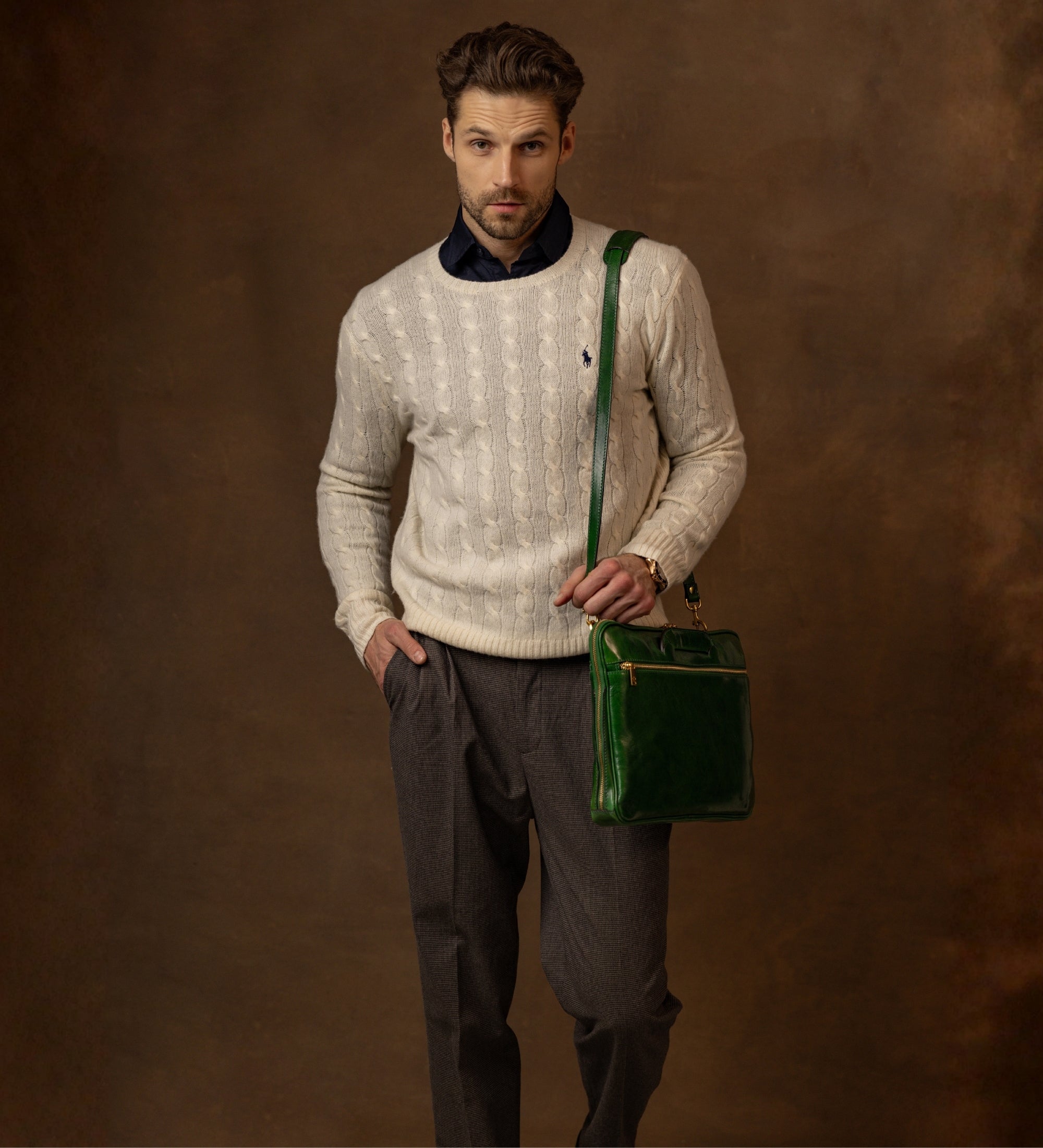 Cartella porta PC in pelle - Brave New World