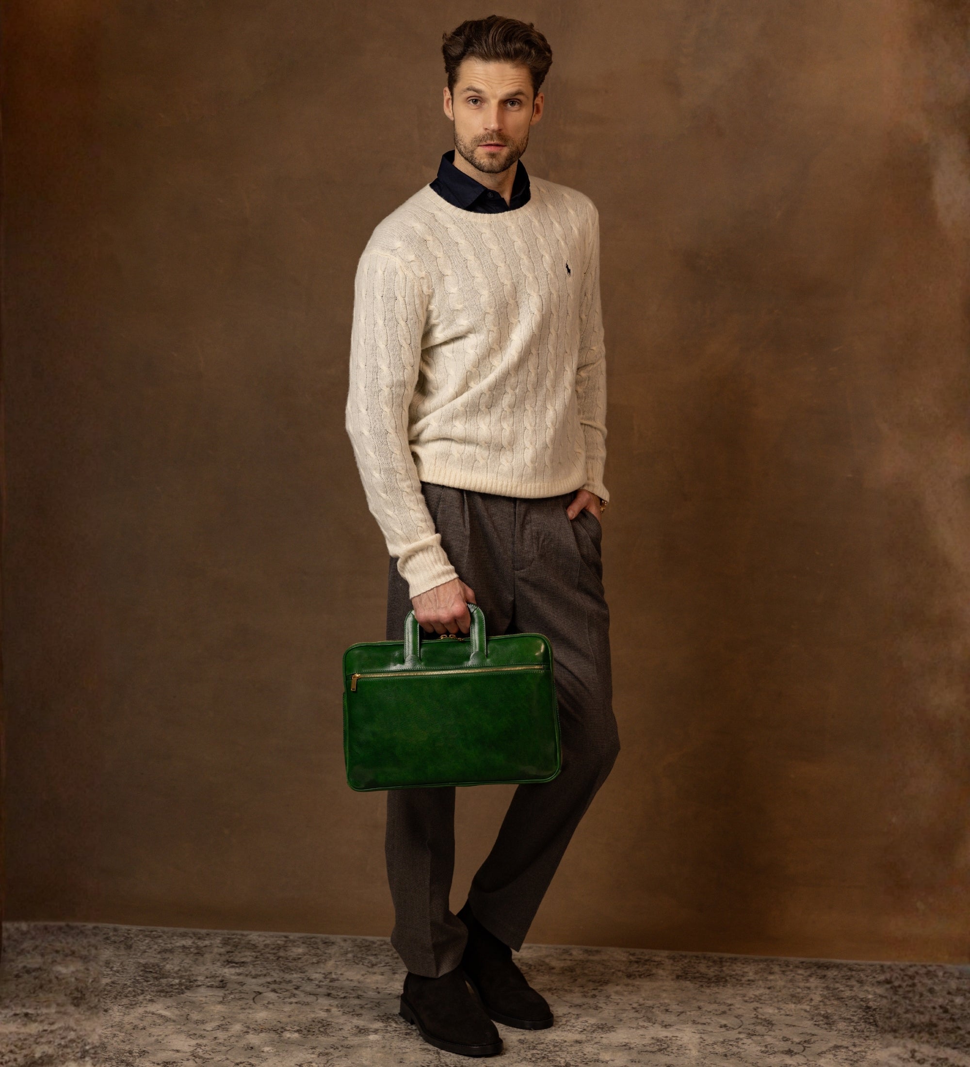 Cartella porta PC in pelle - Brave New World