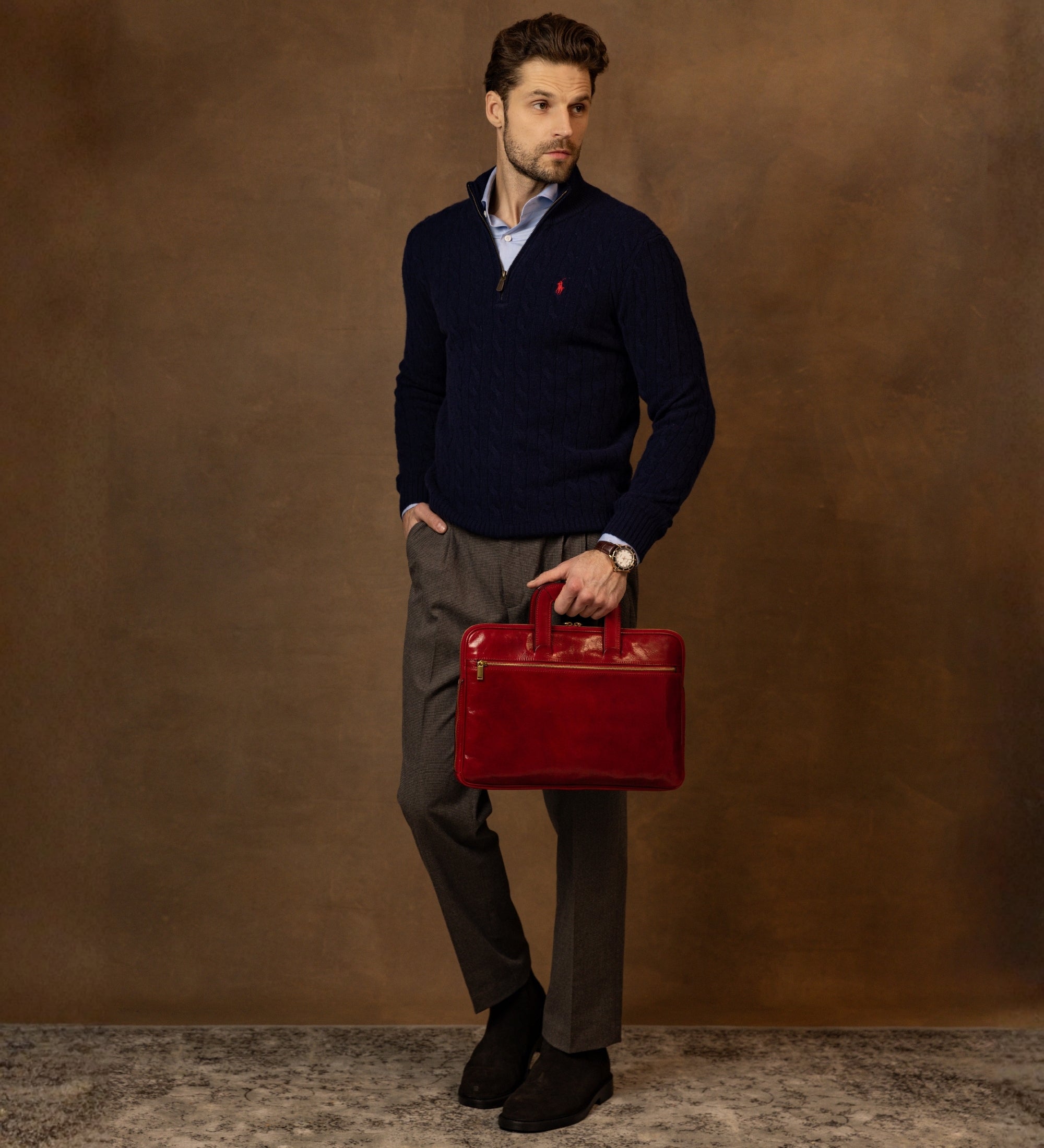 Cartella porta PC in pelle - Brave New World