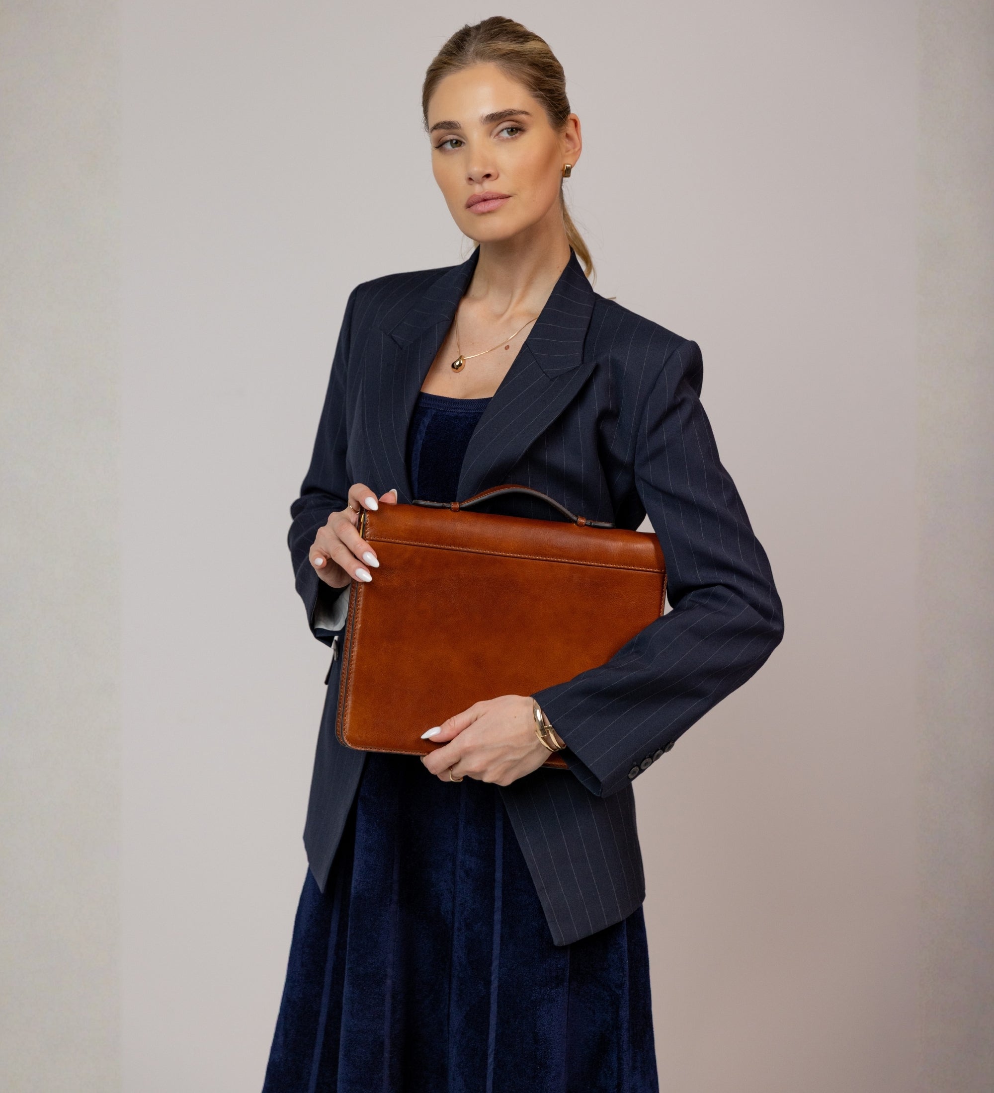 Portadocumenti in pelle con raccoglitore donna - Joy in the Morning