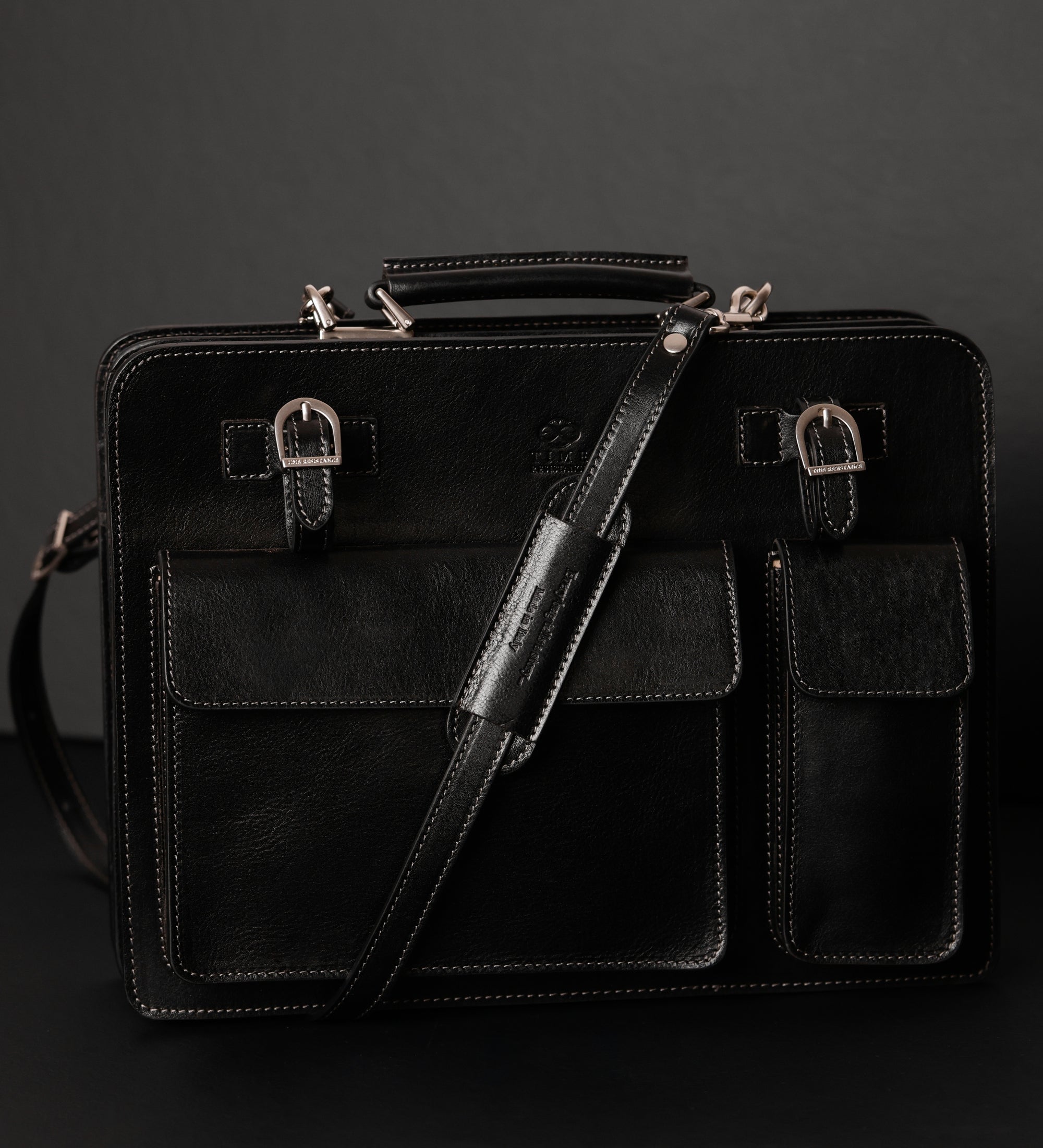 Borsa da lavoro a cartella con tracolla in pelle - The Prophet