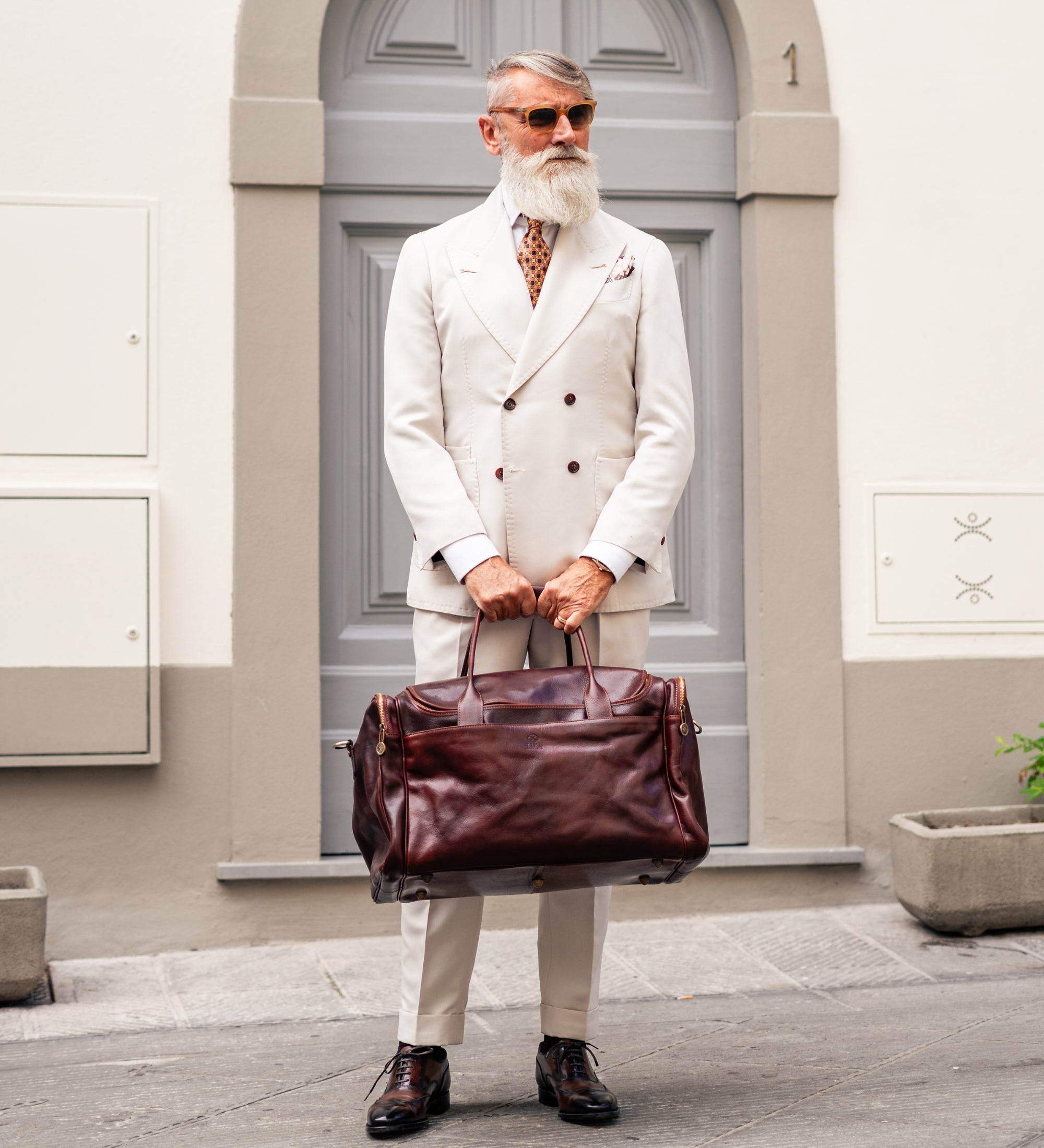 Borsone grande in pelle italiana - The Hitchhikers Guide to the Galaxy