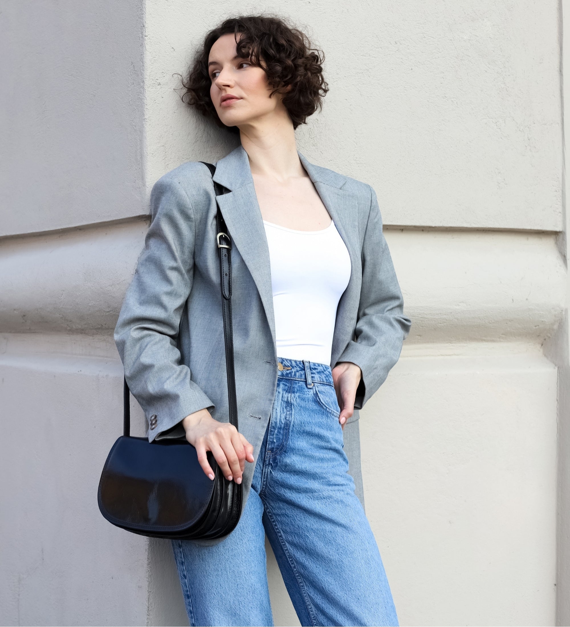 Borsa a tracolla in pelle modello saddle donna - Moonfleet